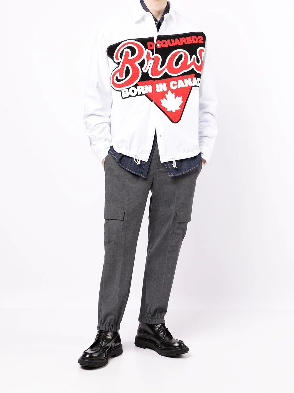 logo-patch long-sleeve shirt - 2