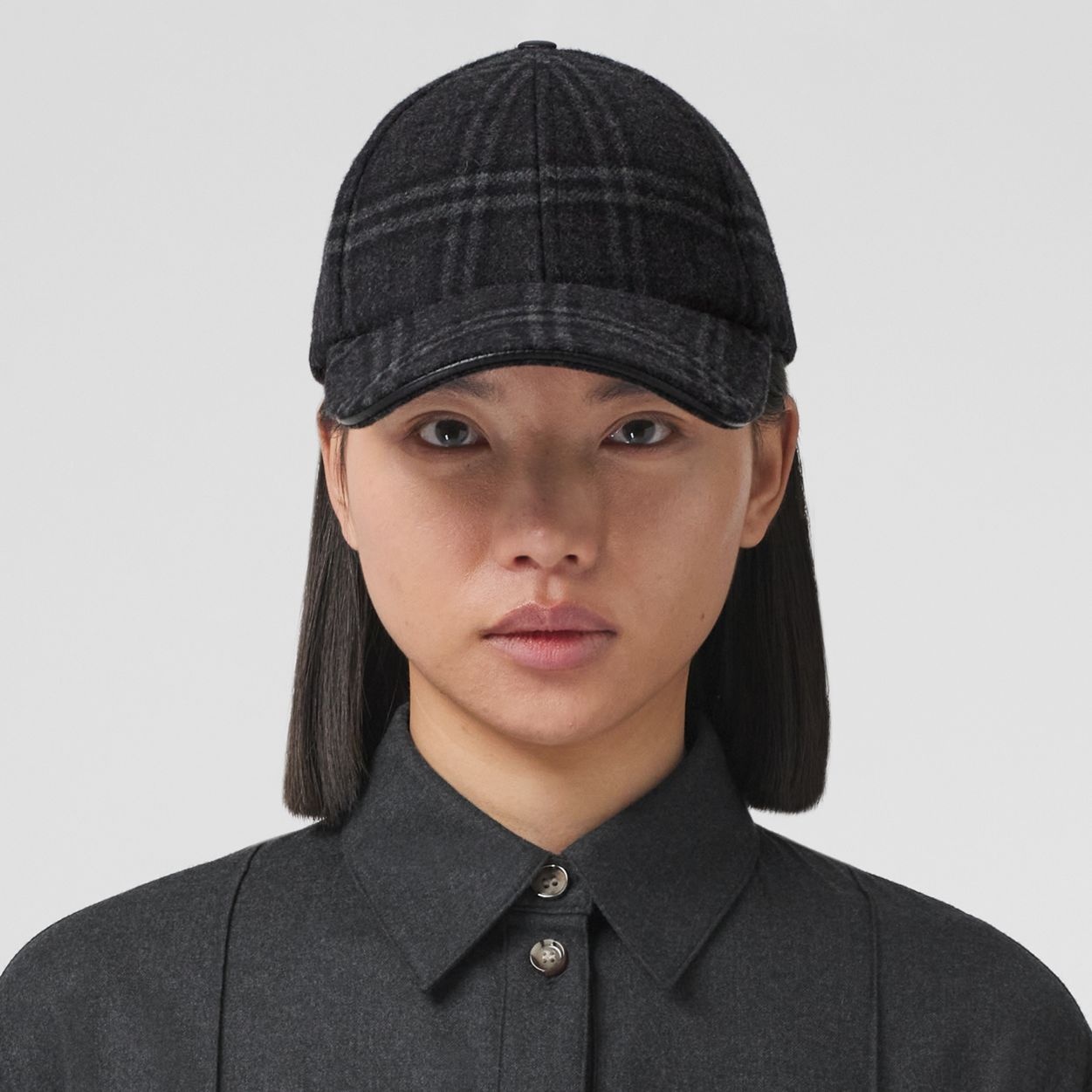 Check Wool Cashmere Baseball Cap - 3