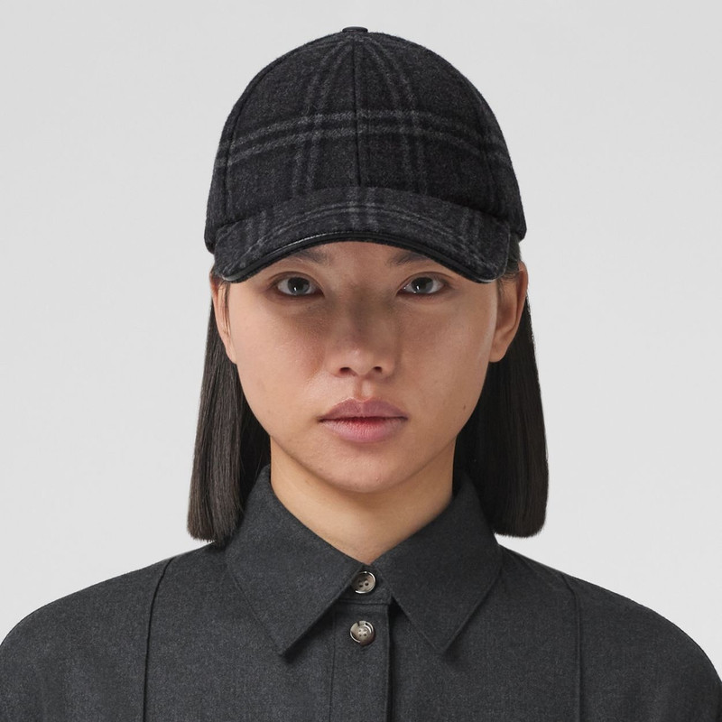 Check Wool Cashmere Baseball Cap 3