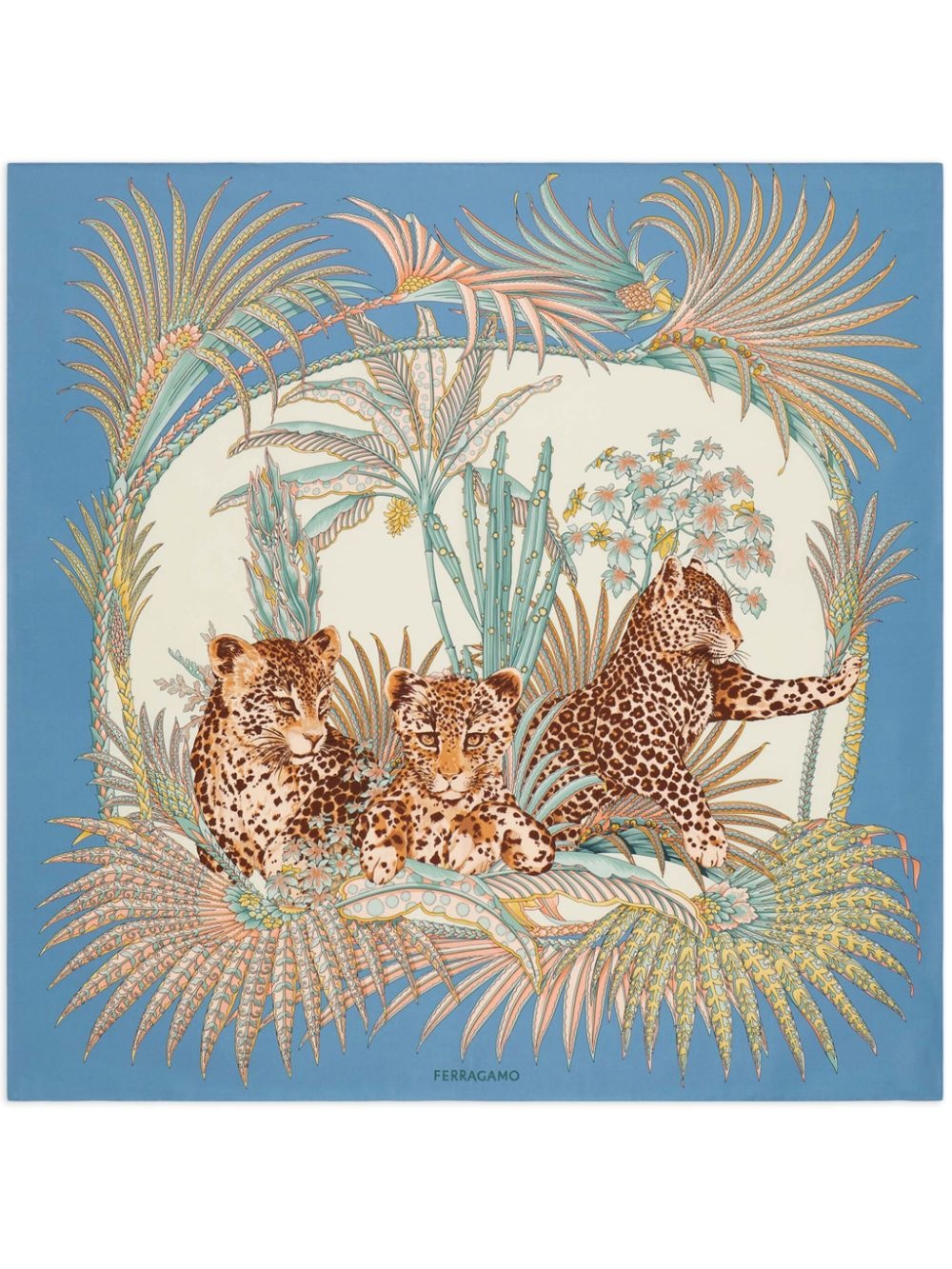 Leopard print silk scarf - 1