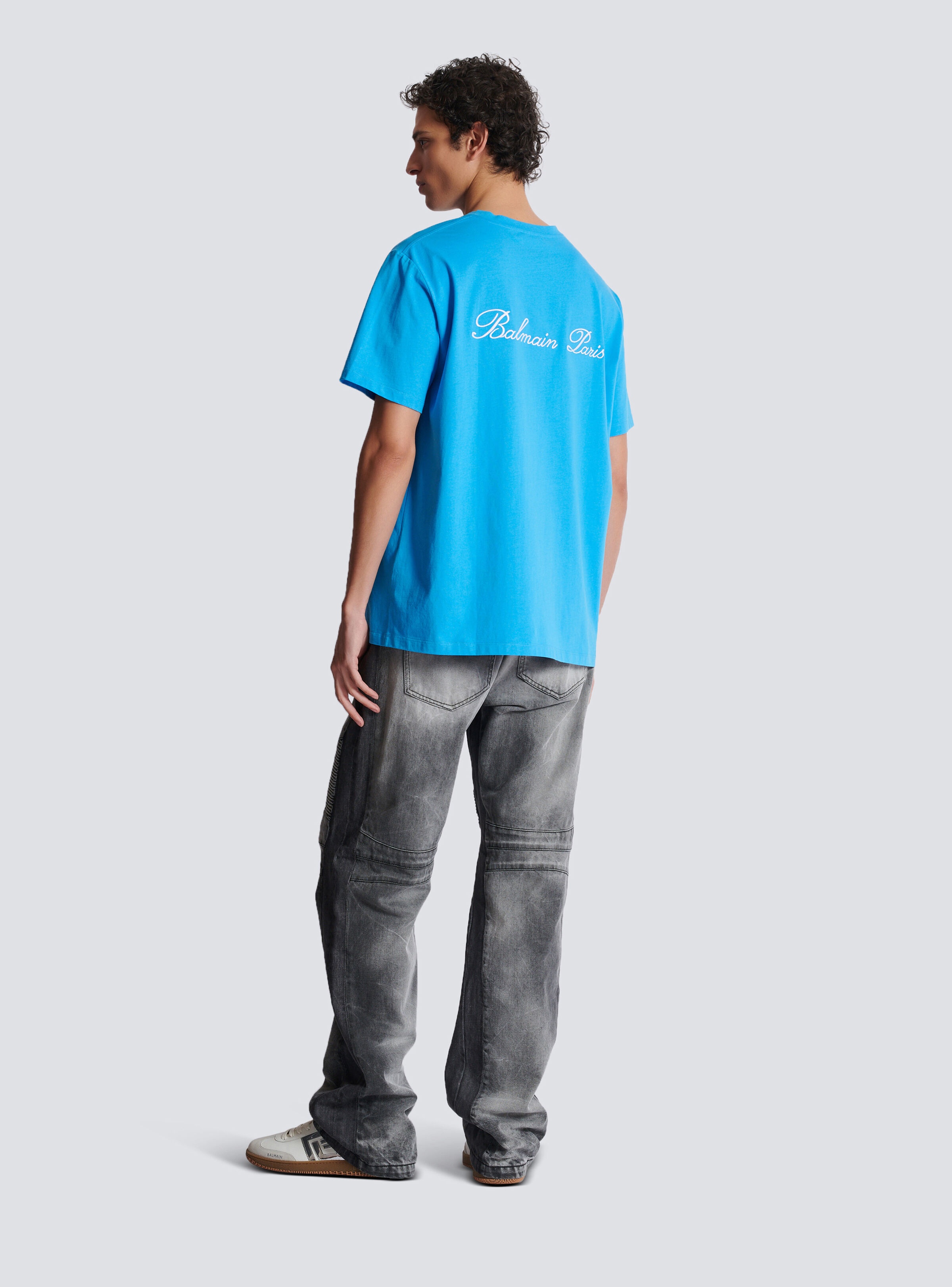 Relaxed T-shirt with Balmain Signature embroidery - 4