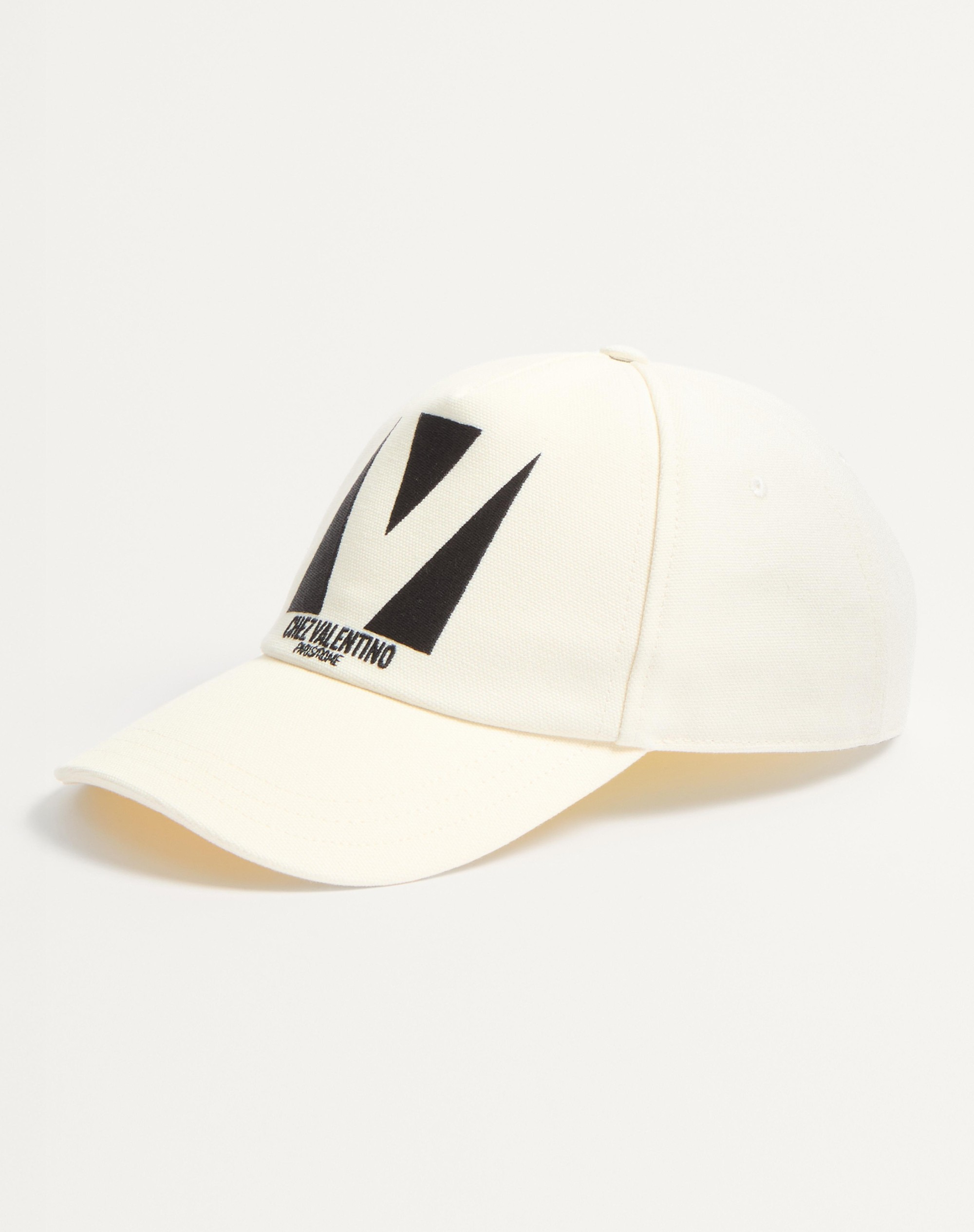 CHEZ VALENTINO COTTON BASEBALL CAP WITH EMBROIDERY - 3