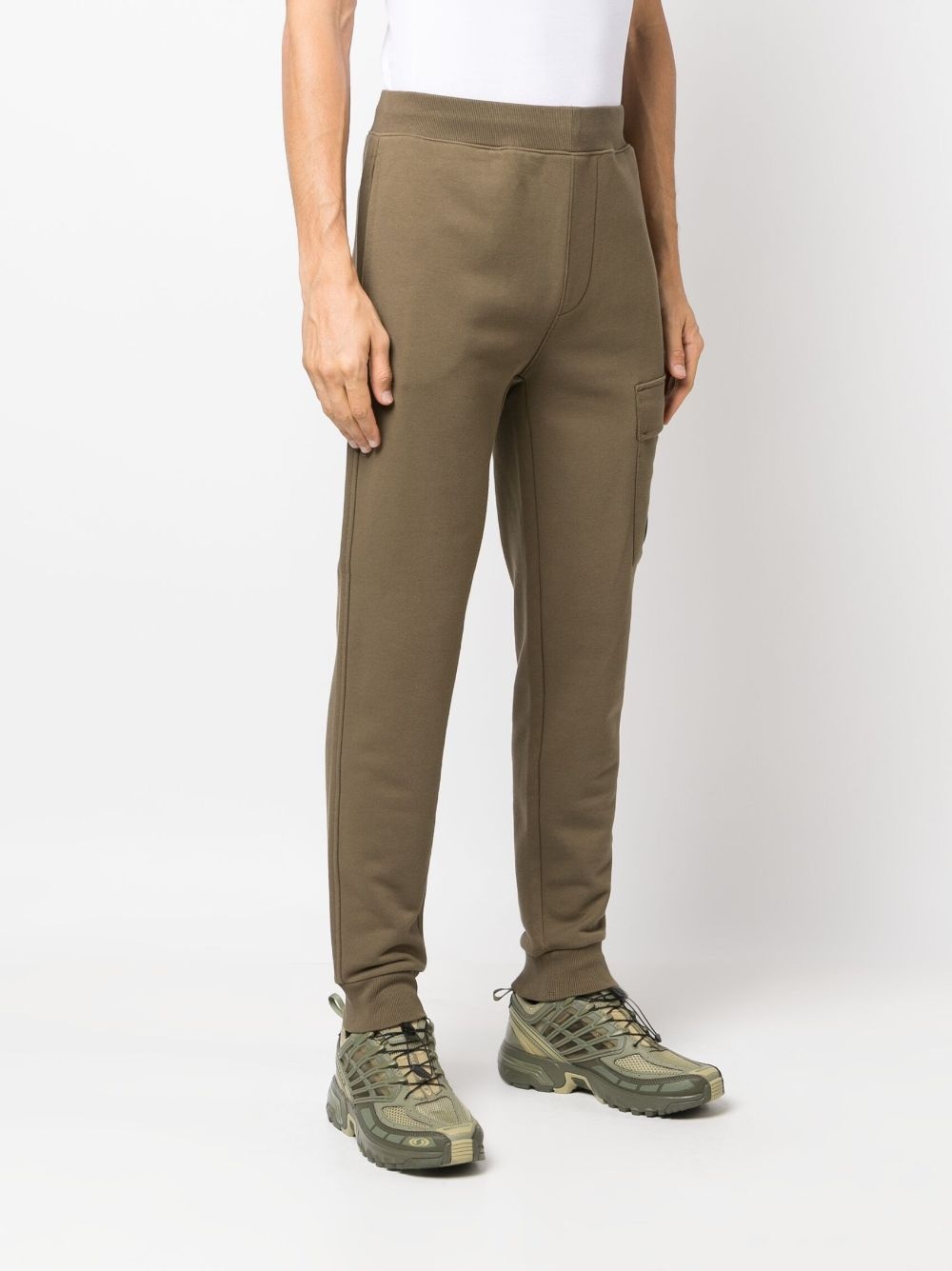 logo-plaque cotton track pants - 3