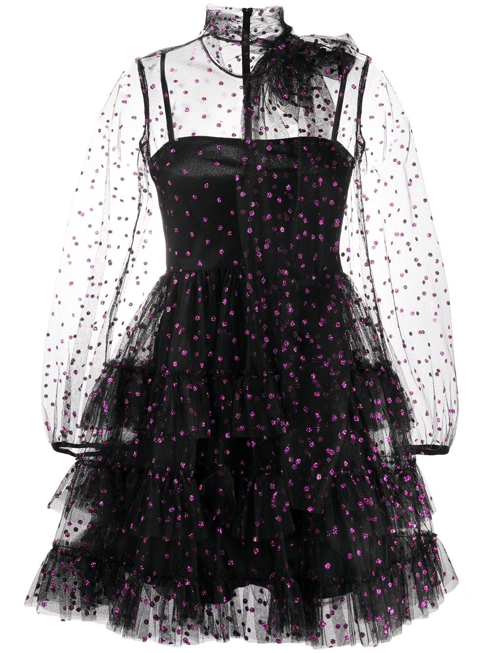 glitter polka dot tulle dress - 1