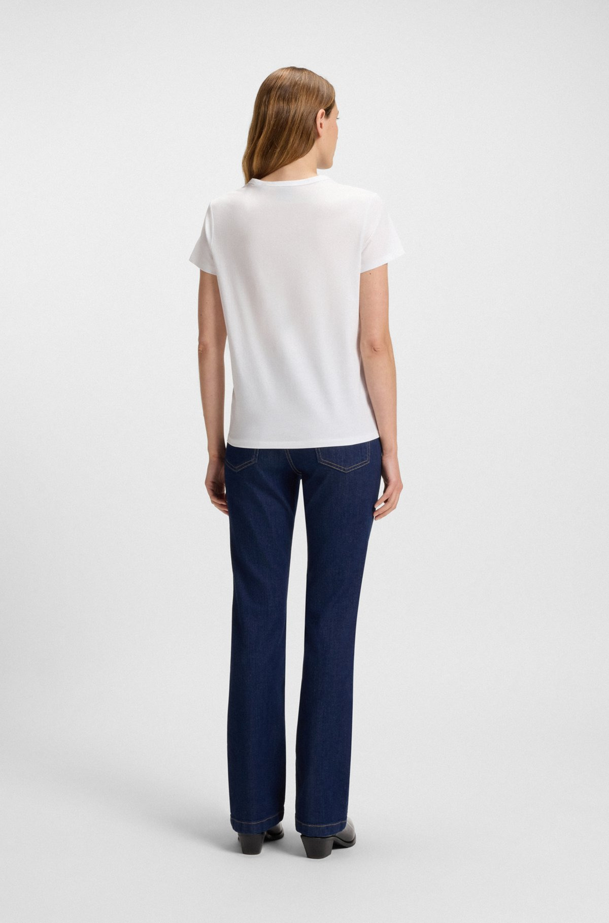 SLIM-FIT MERCERIZED-COTTON T-SHIRT WITH DOUBLE B MONOGRAM - 4