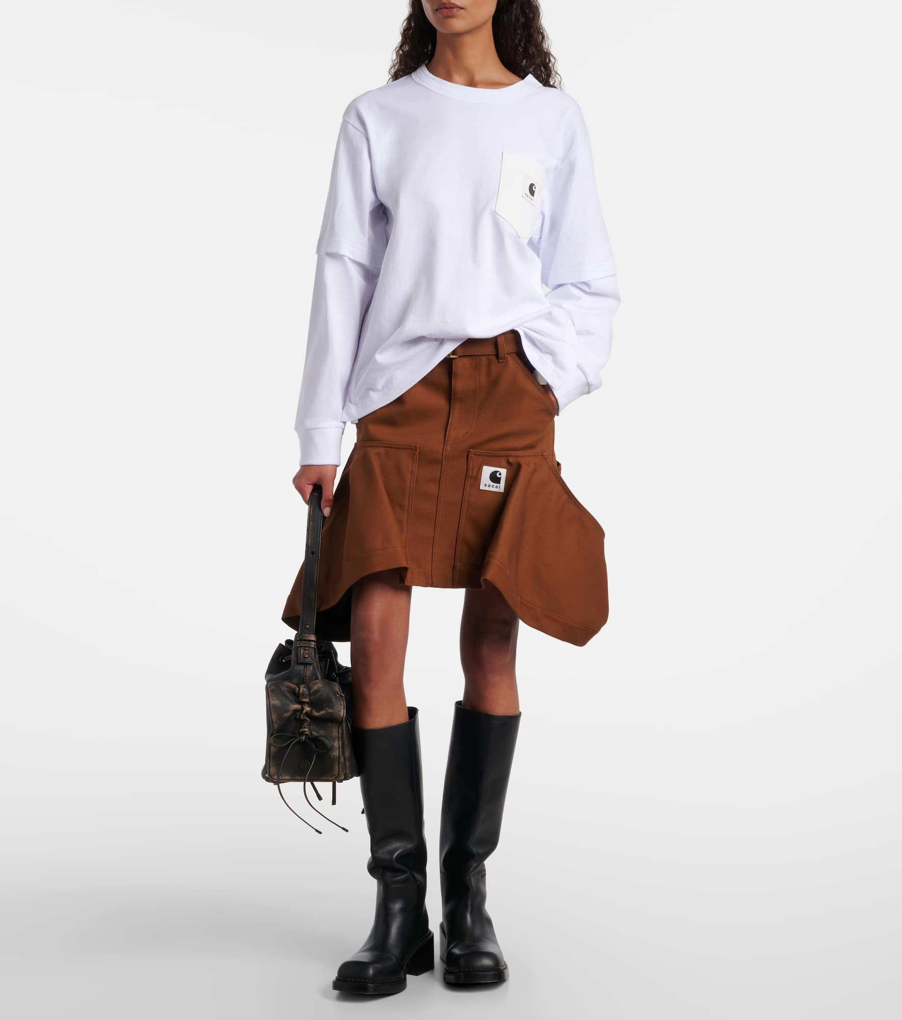 x Carhartt layered cotton jersey top - 2