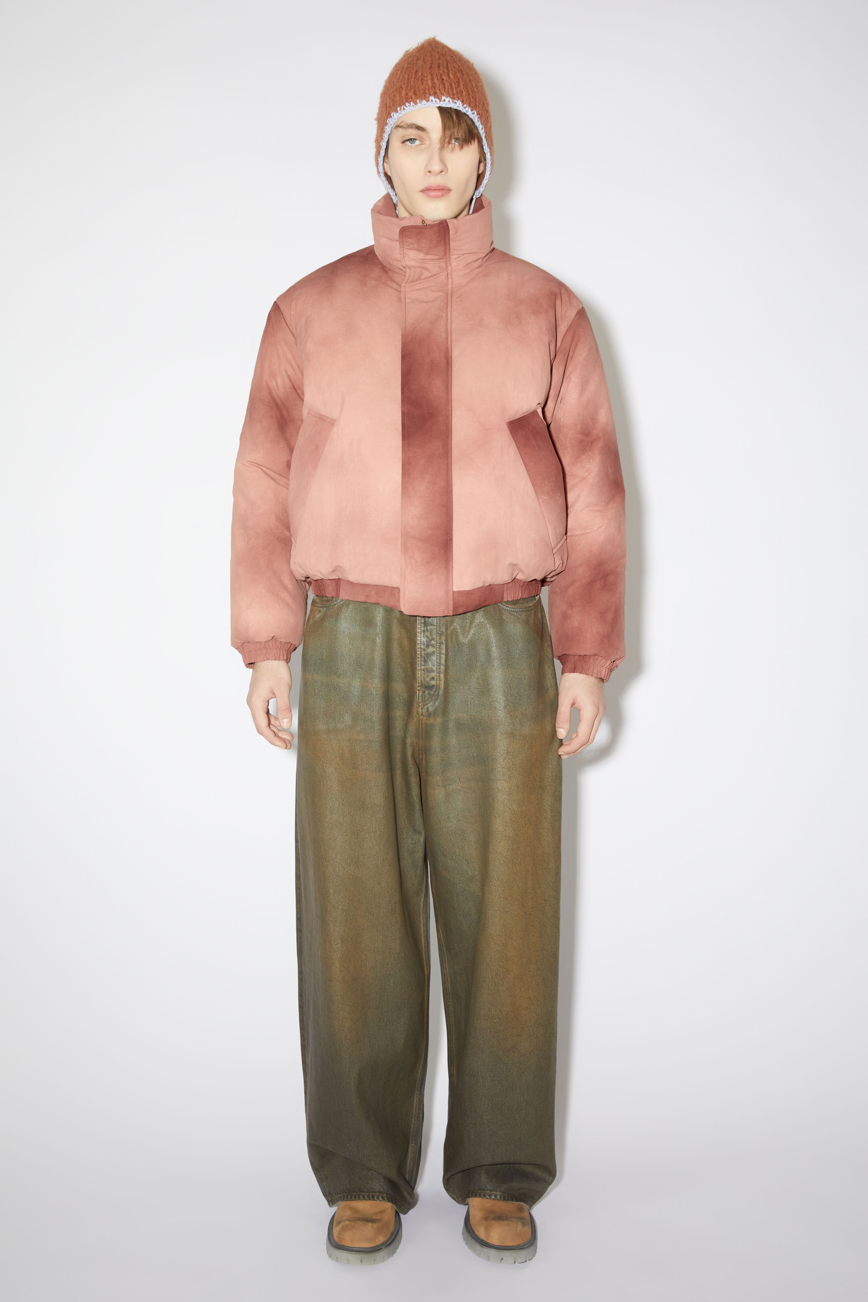 Dyed puffer jacket - Rust red - 2