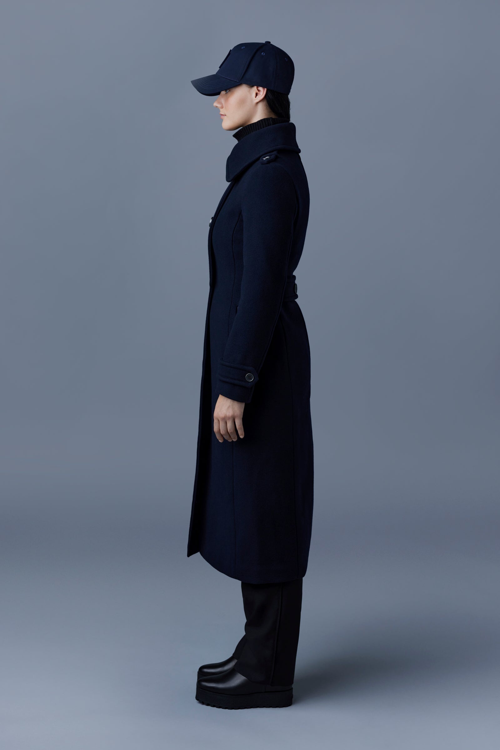 ELODIE double face wool tailored coat - 3