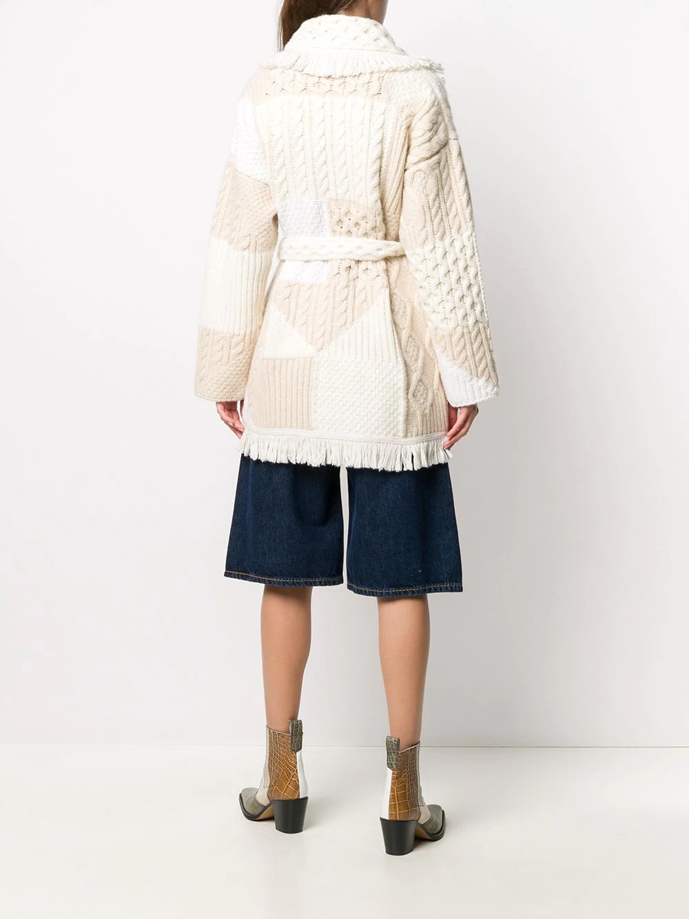 knitted belted cardi-coat - 4