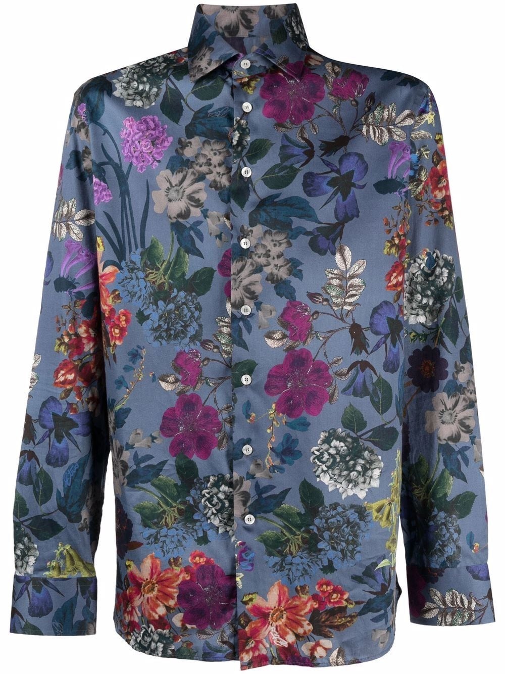 floral-print cotton shirt - 1