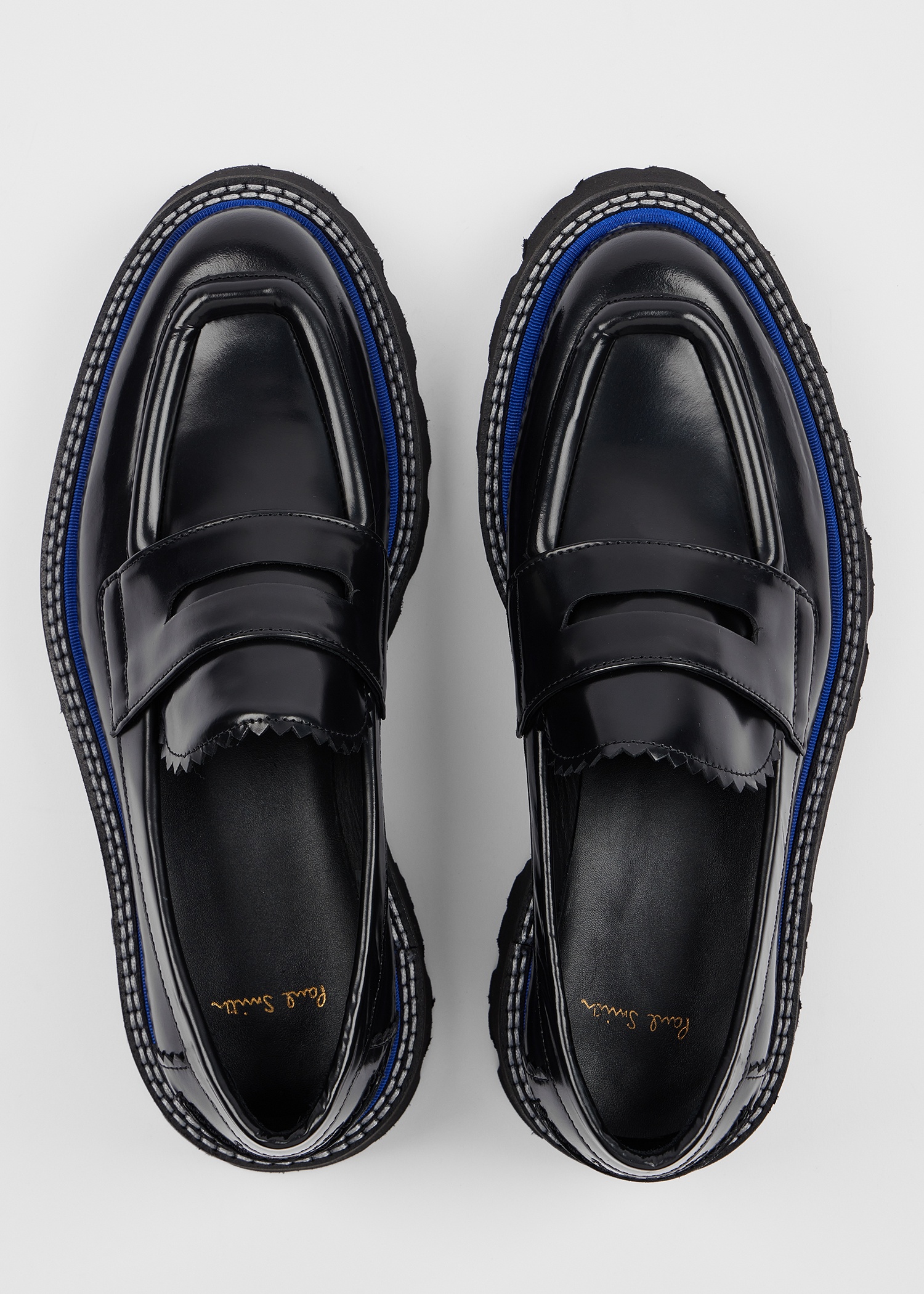 Women's Black Chunky High Shine 'Magpie' Loafers - 3