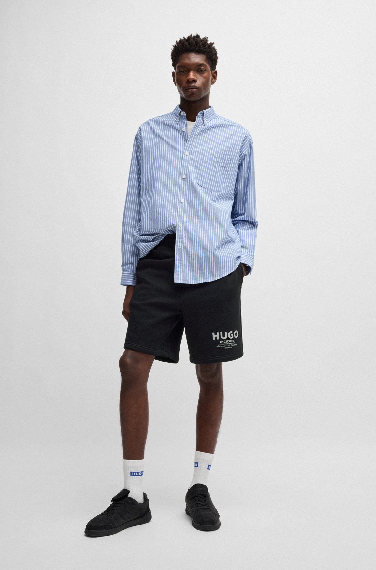 LOOSE-FIT SHORTS IN COTTON TERRY WITH LOGO PRINT - 4