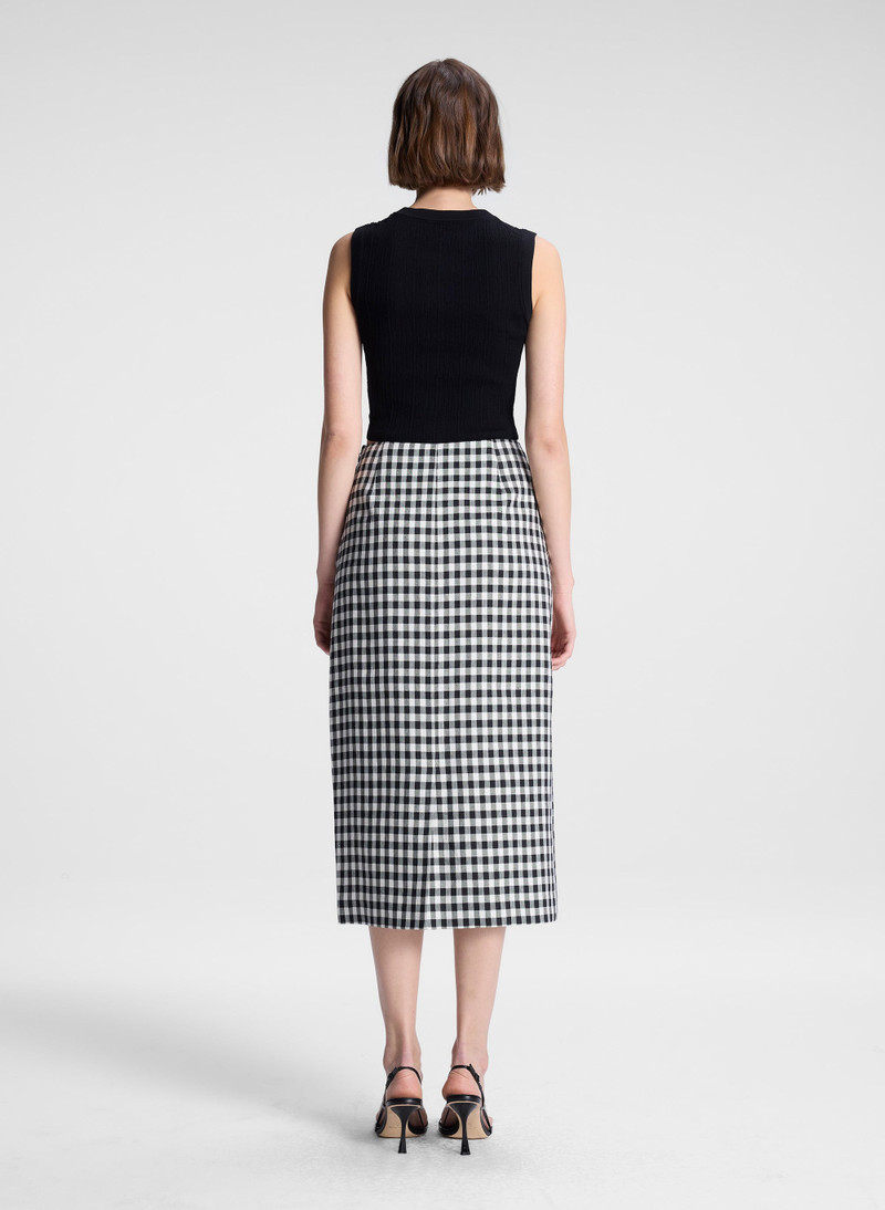 Phoebe Tailored Gingham Midi Skirt 6