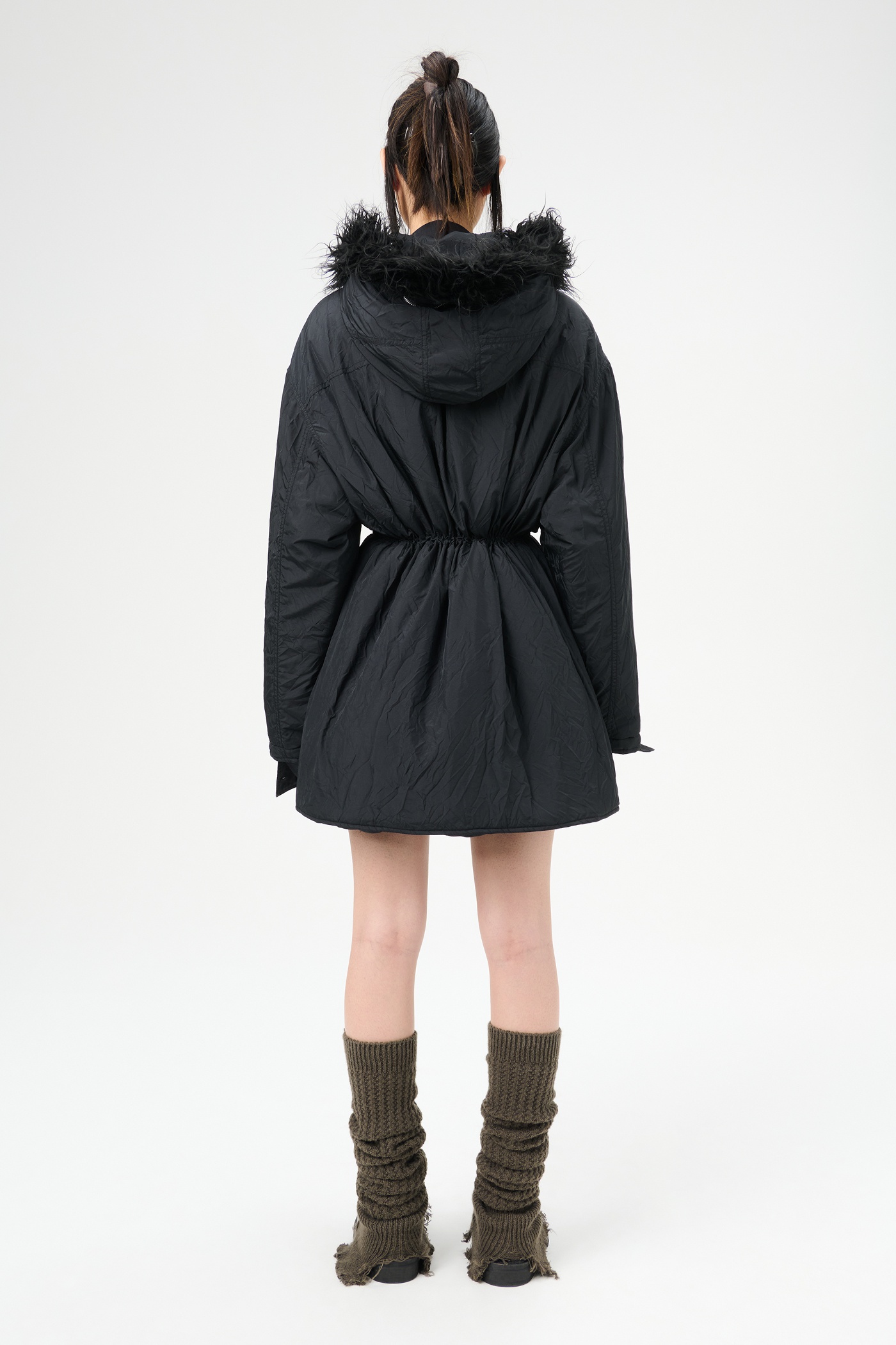 Subtle Parka Shining Black Crinkle Solaro - 5
