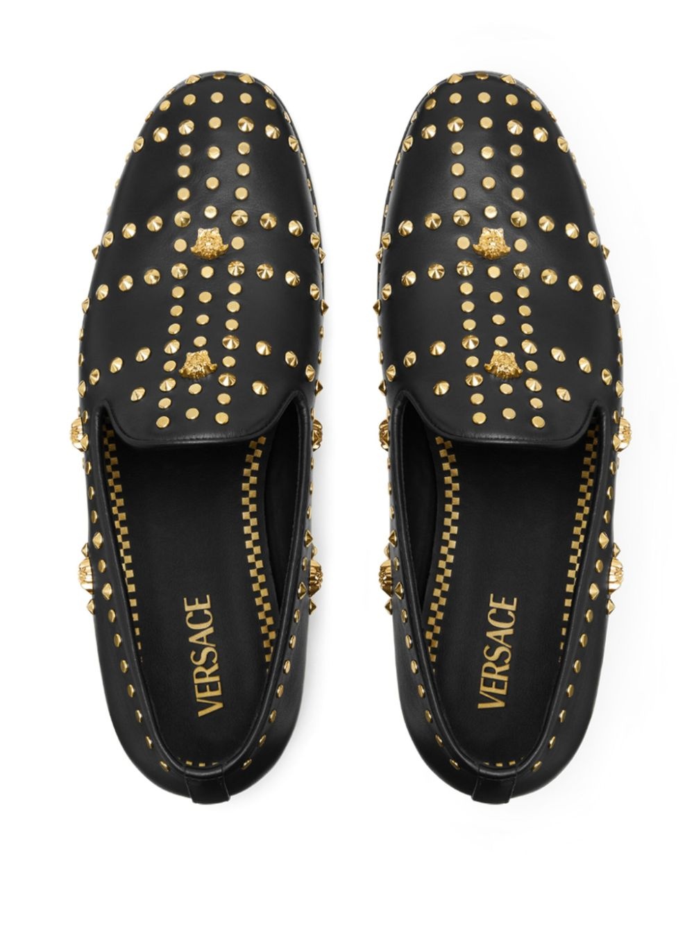 studded leather loafers - 3