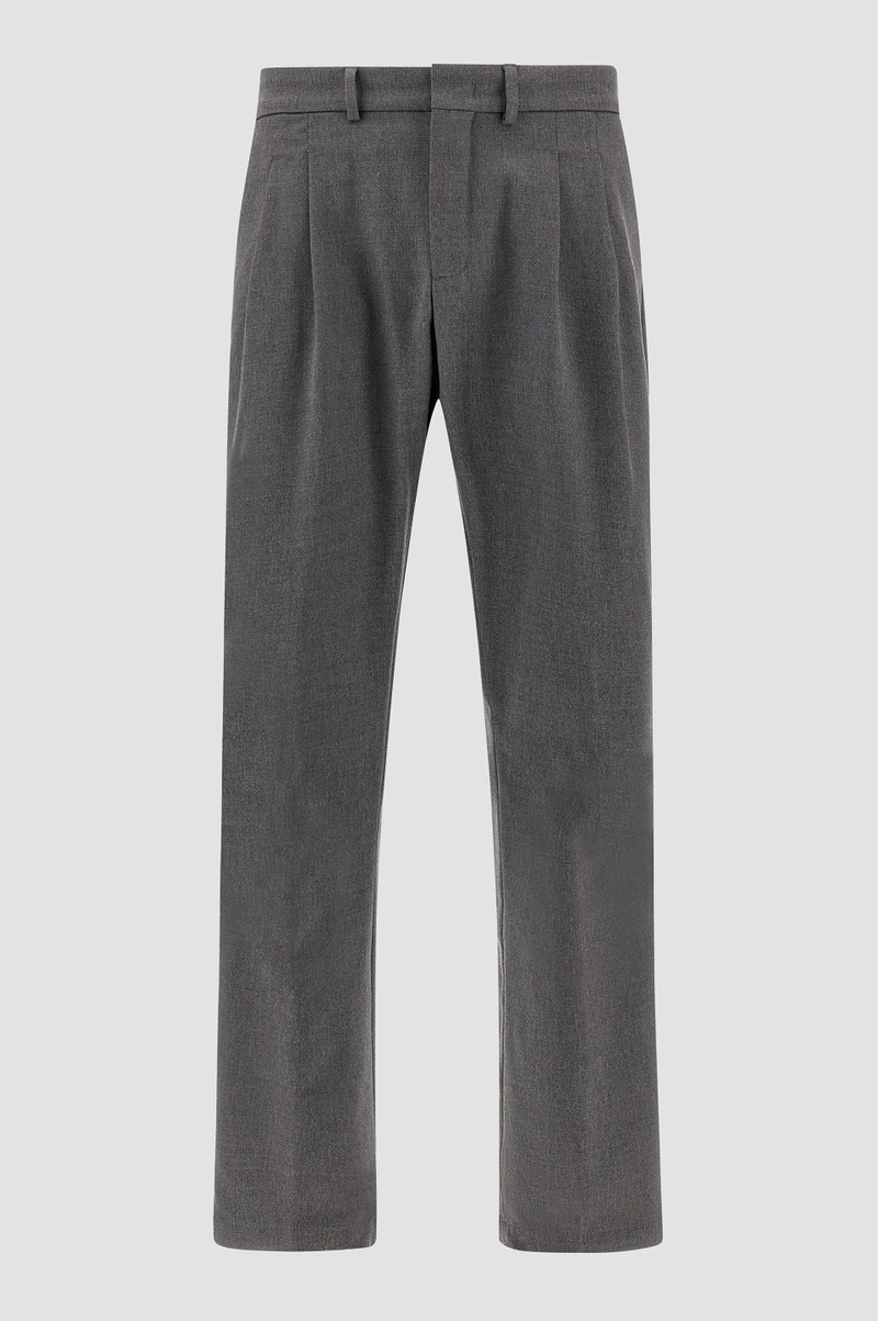WOOL AND COTTON TROUSERS WITH DOUBLE PLEATS - 1