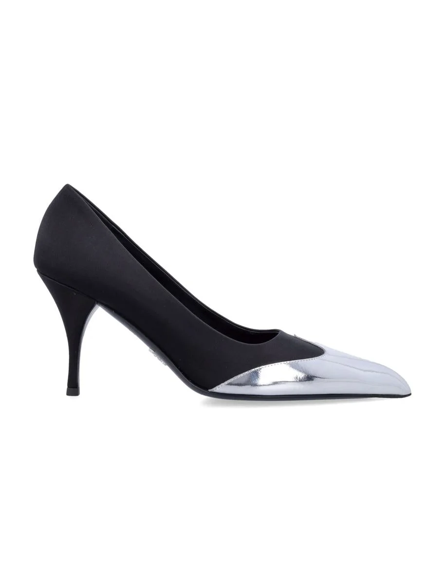 Prada Satin And Metallic Leather Pumps - 1
