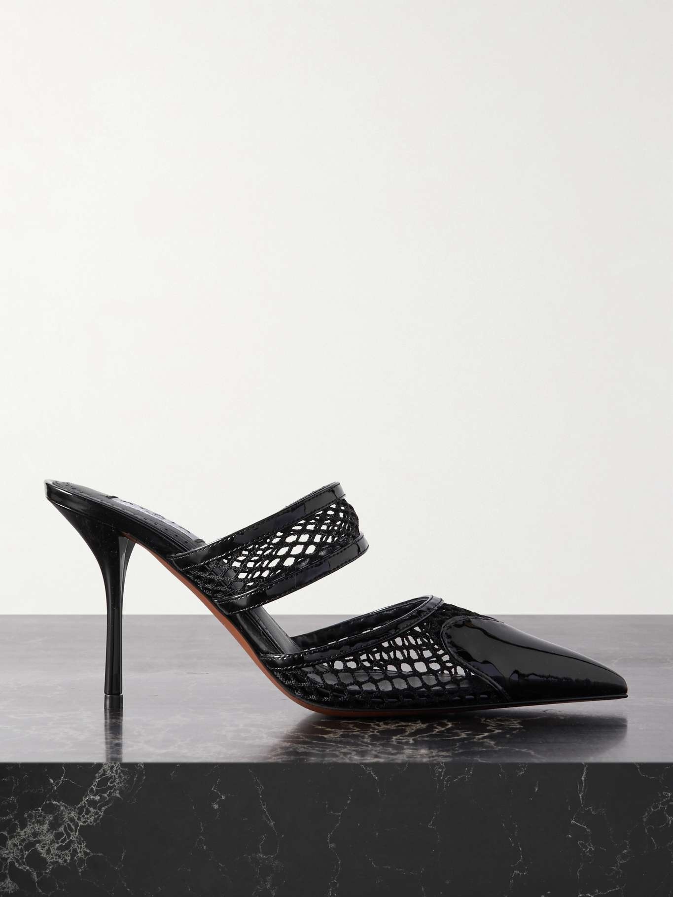 La Coeur 90 mesh and patent-leather mules - 1