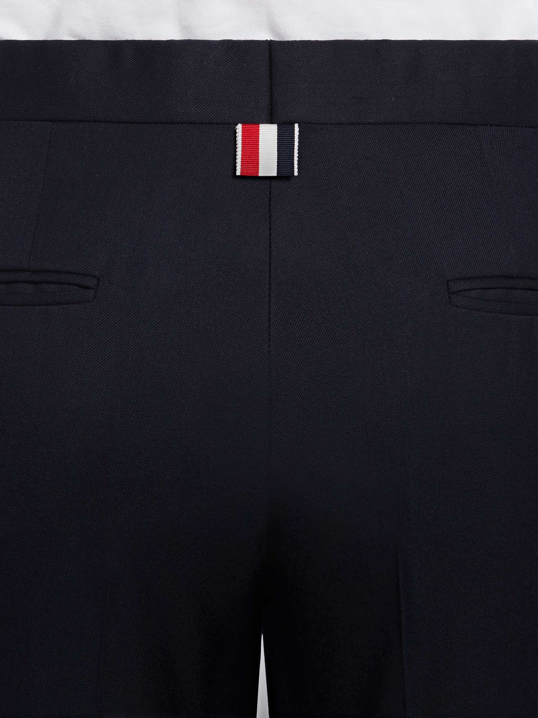 Navy Super 120s Wool Twill Side Tab Trouser - 6