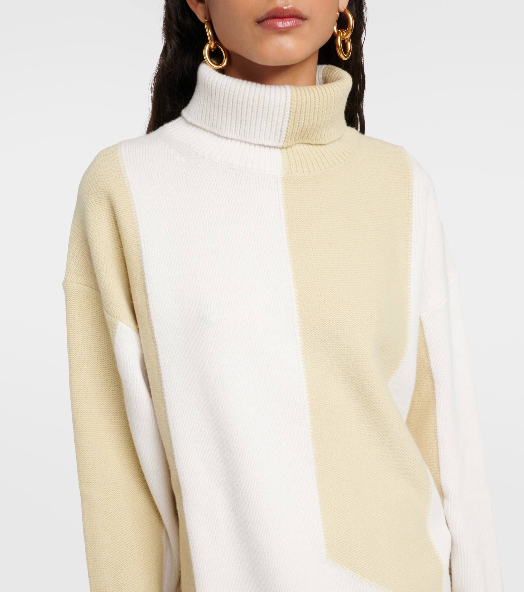 Colorblocked oversized wool-blend sweater - 4