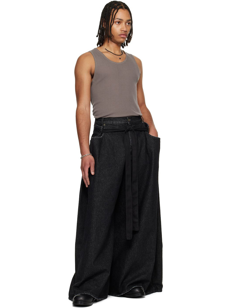 LU'U DAN Black Tie Maxi Jeans outlook