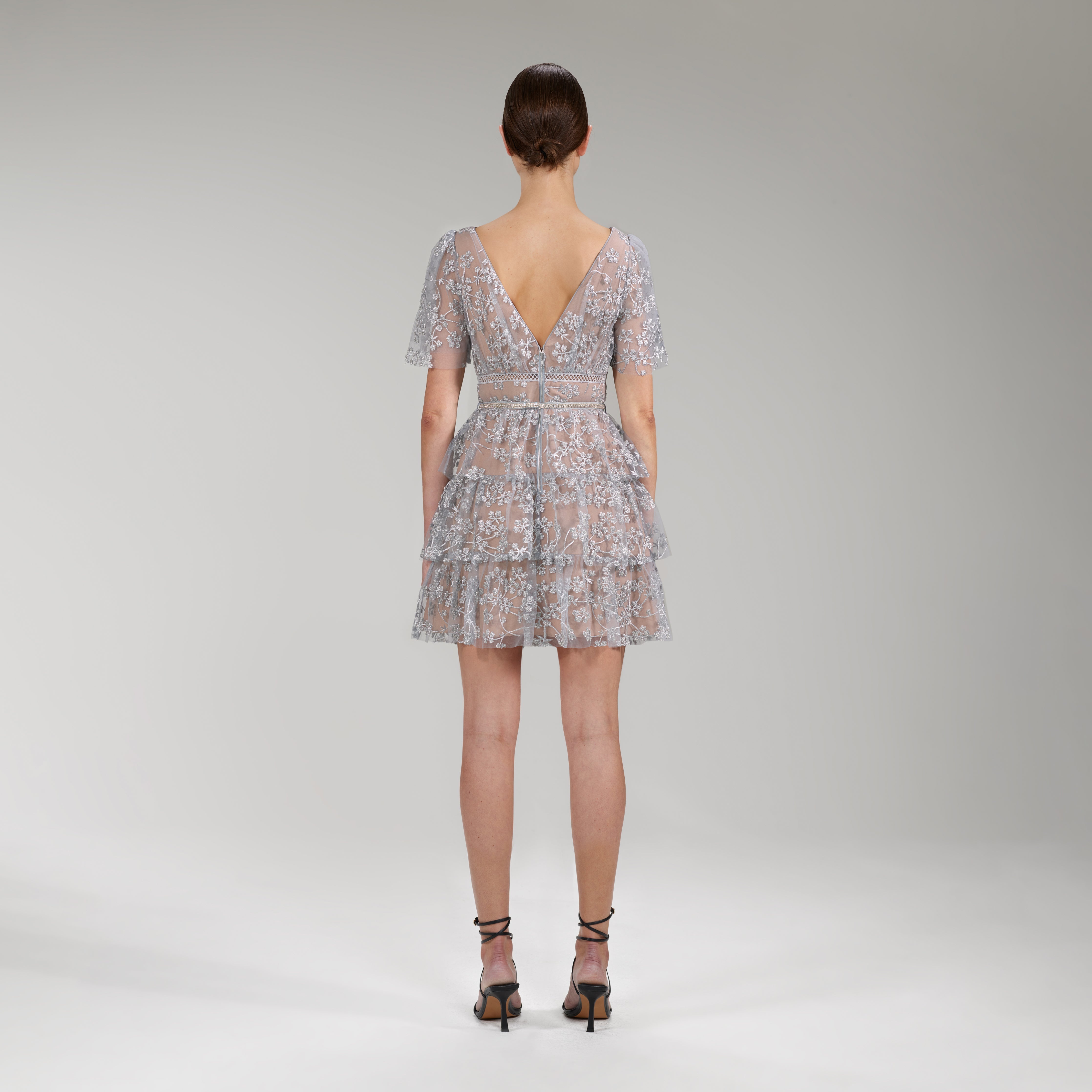 knee length dresses for ladies Self-Portrait // Pink Lace Tiered Mini Dress – VSP Consignment main image 0