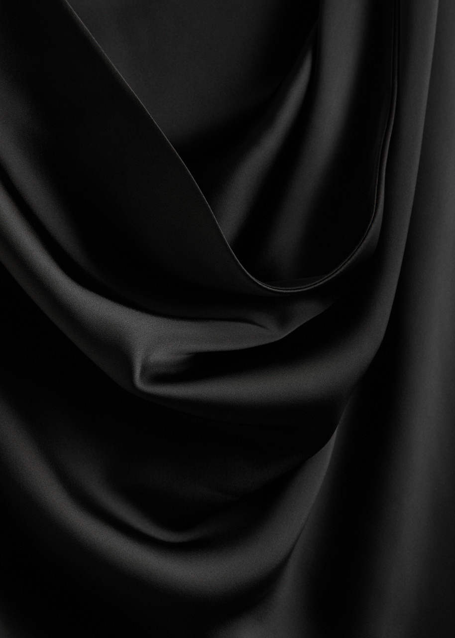 Norma Kamali Draped Satin Midi Dress - 5
