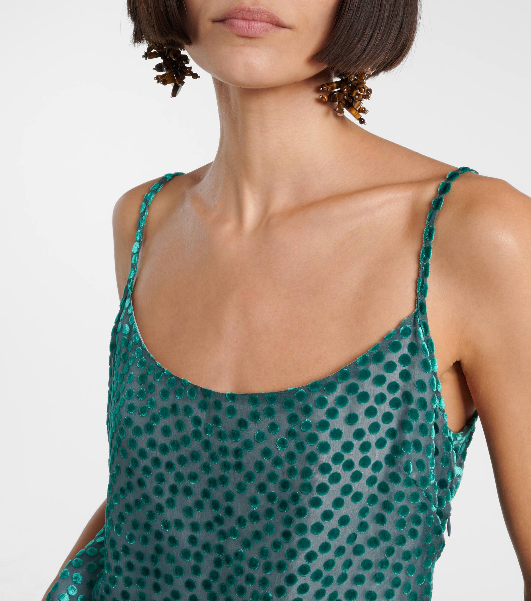 Polka-dot devoré slip dress - 4
