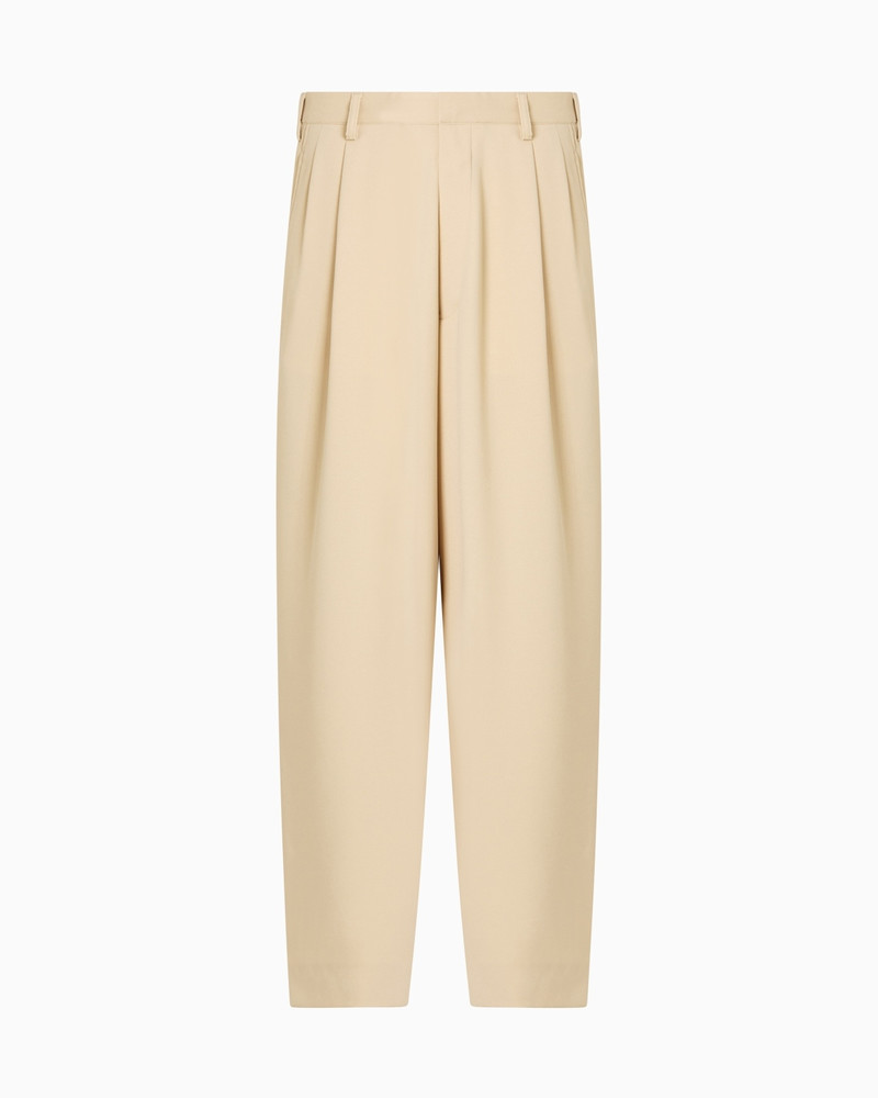 FLUID SANDBLASTED FABRIC TROUSERS WITH PLEATS 1