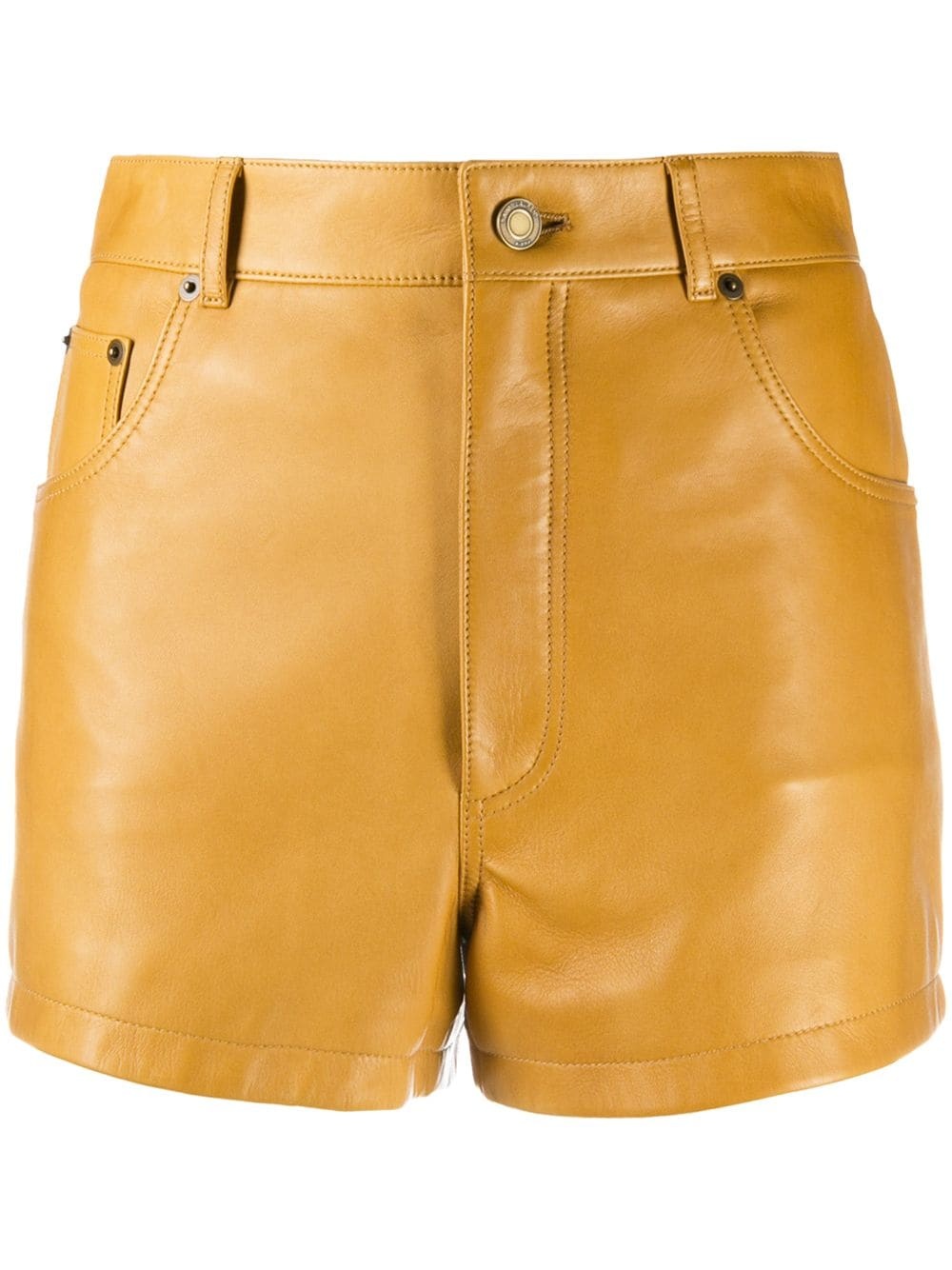 lambskin leather shorts - 1