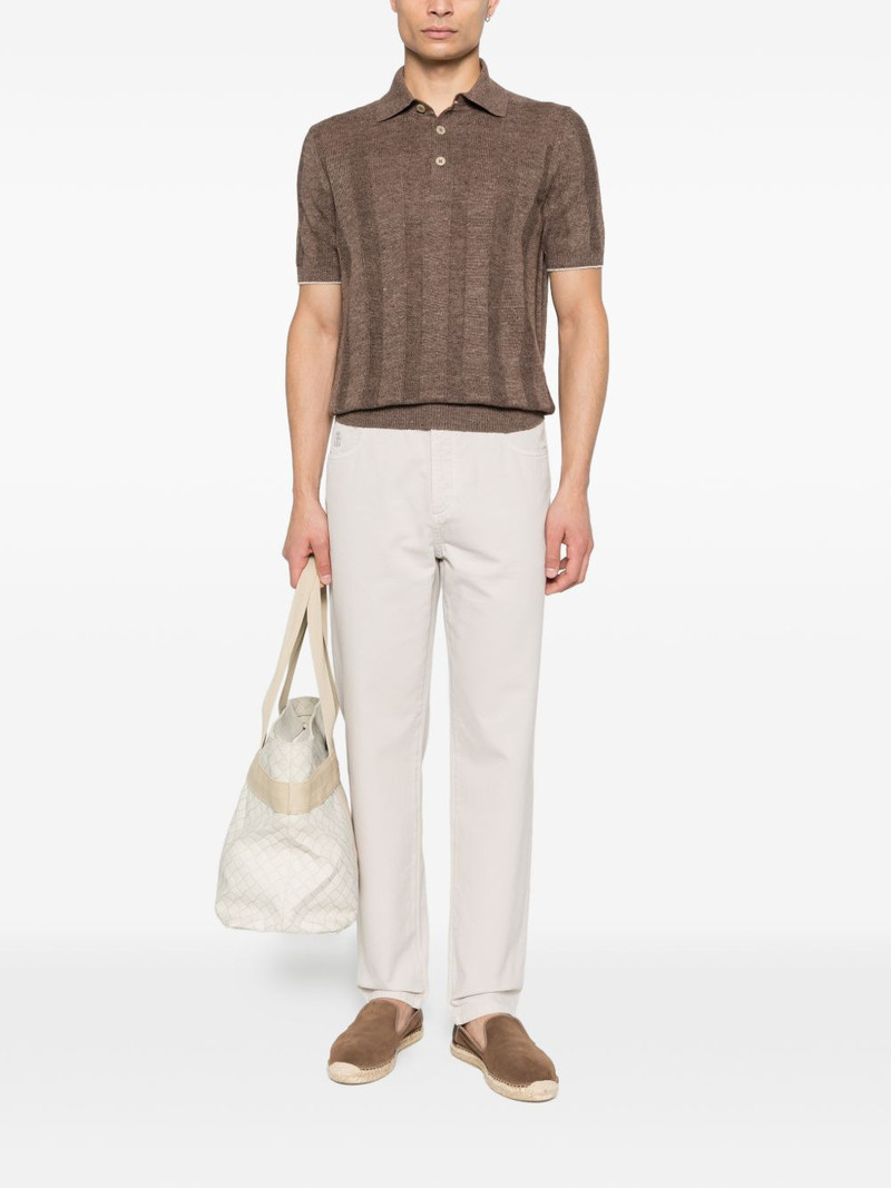 Brunello Cucinelli ribbed polo shirt outlook