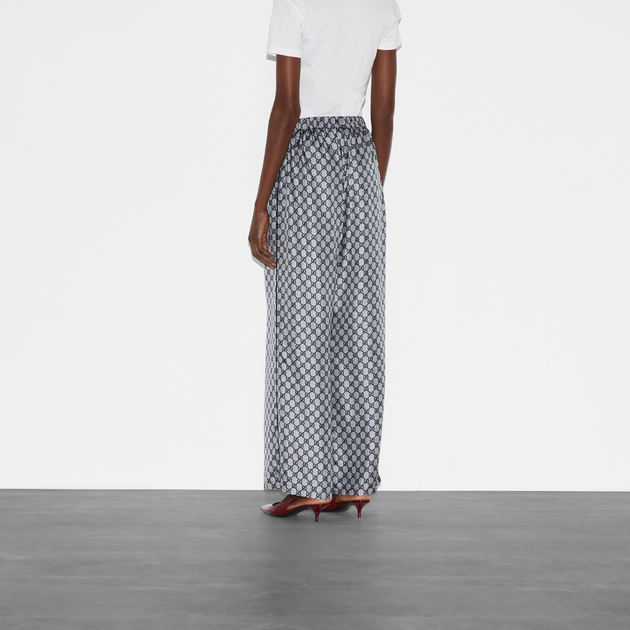 GG silk twill pants - 4