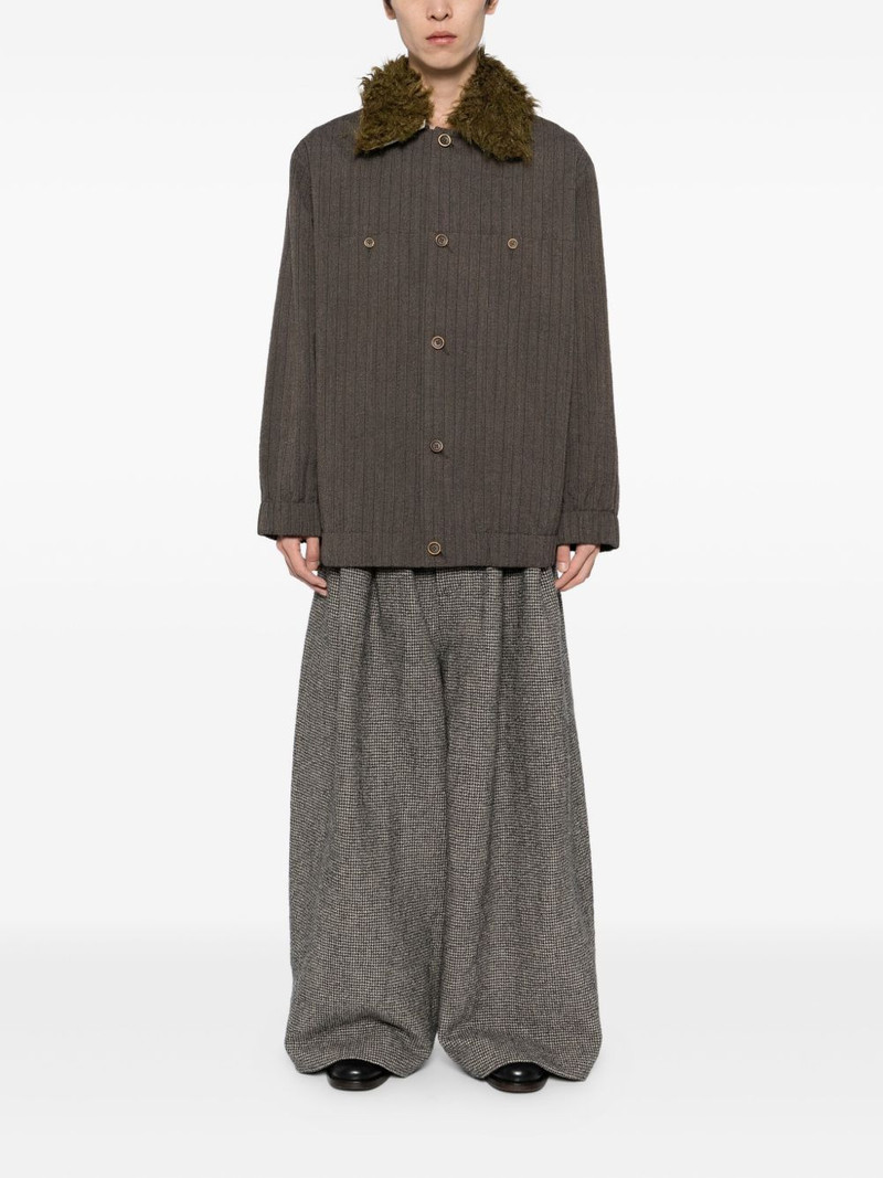 UMA WANG faux fur-trim shirt jacket outlook