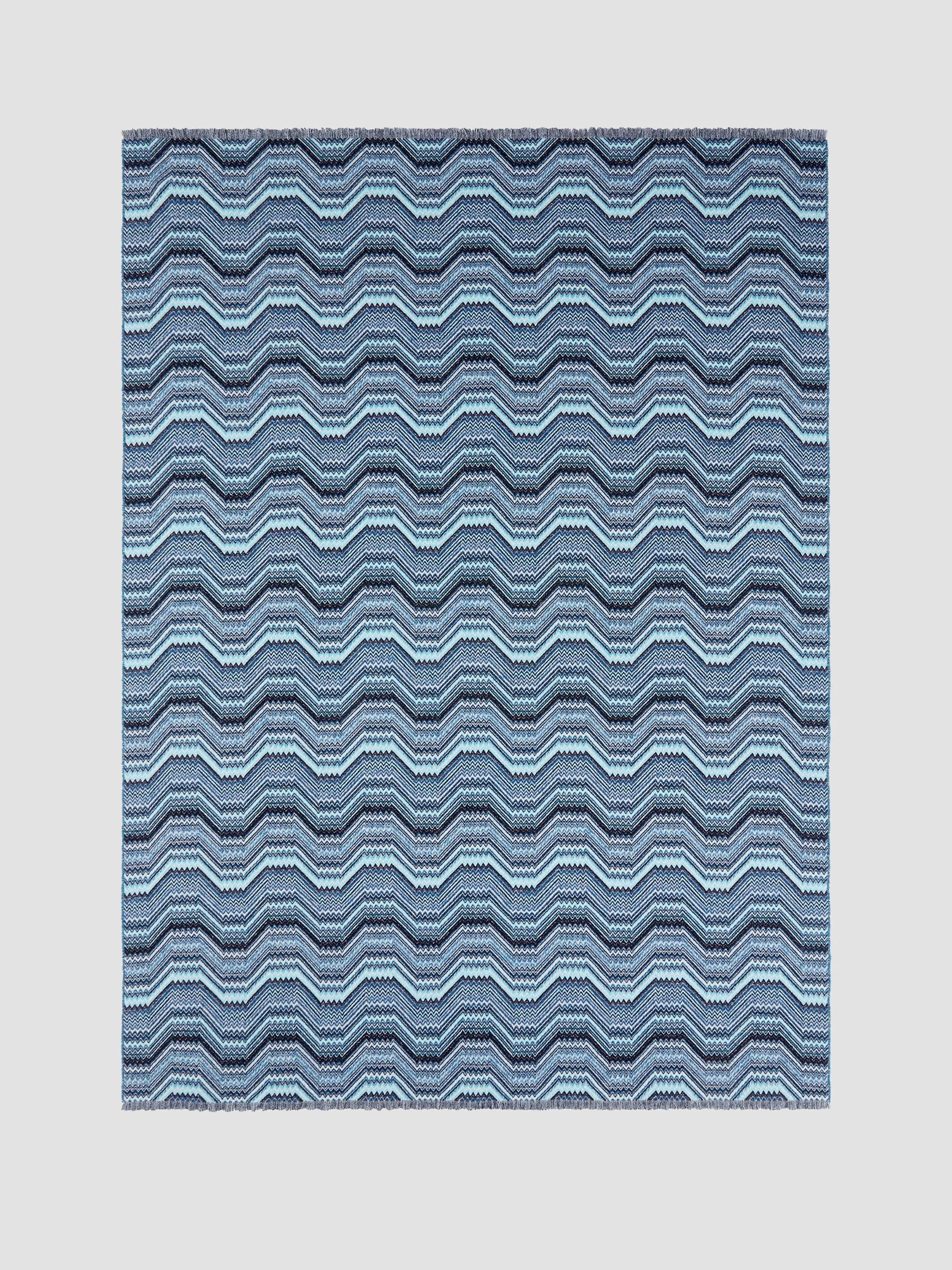 Merano Striped Wool-Blend Throw Blanket - Blue Multicolor - 1