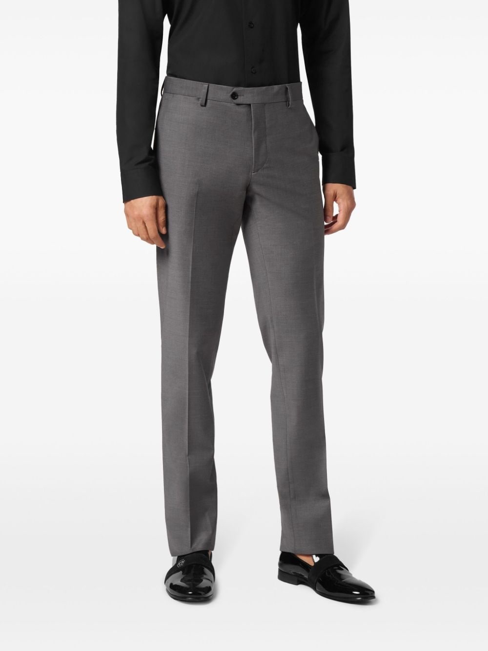 straight-leg wool-blend trousers - 3