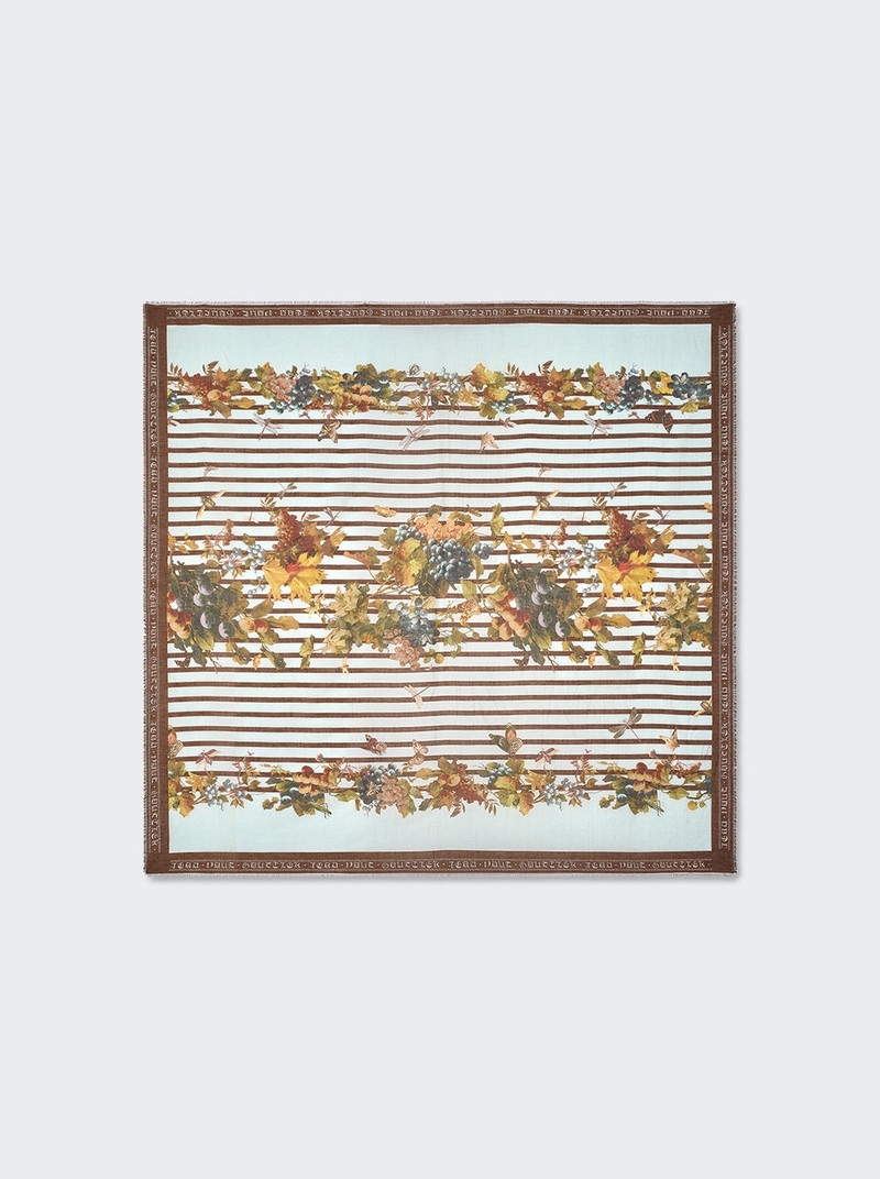 Silk Scarf Marinière Grape Print 1