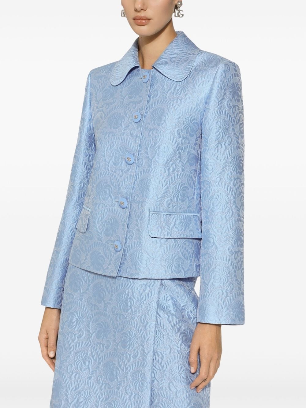 jacquard buttoned jacket - 5