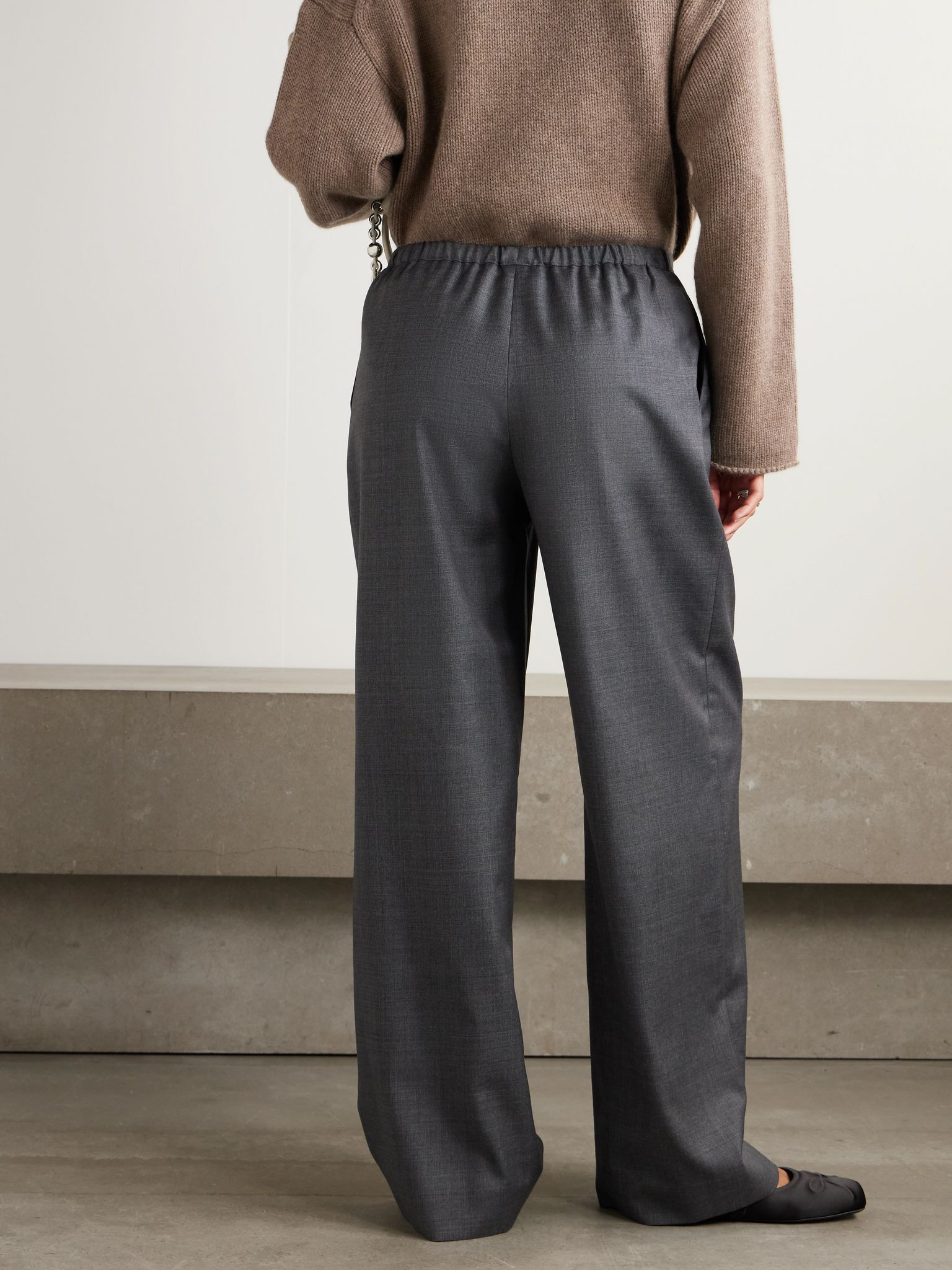 Cove wool straight-leg pants Gray - 3