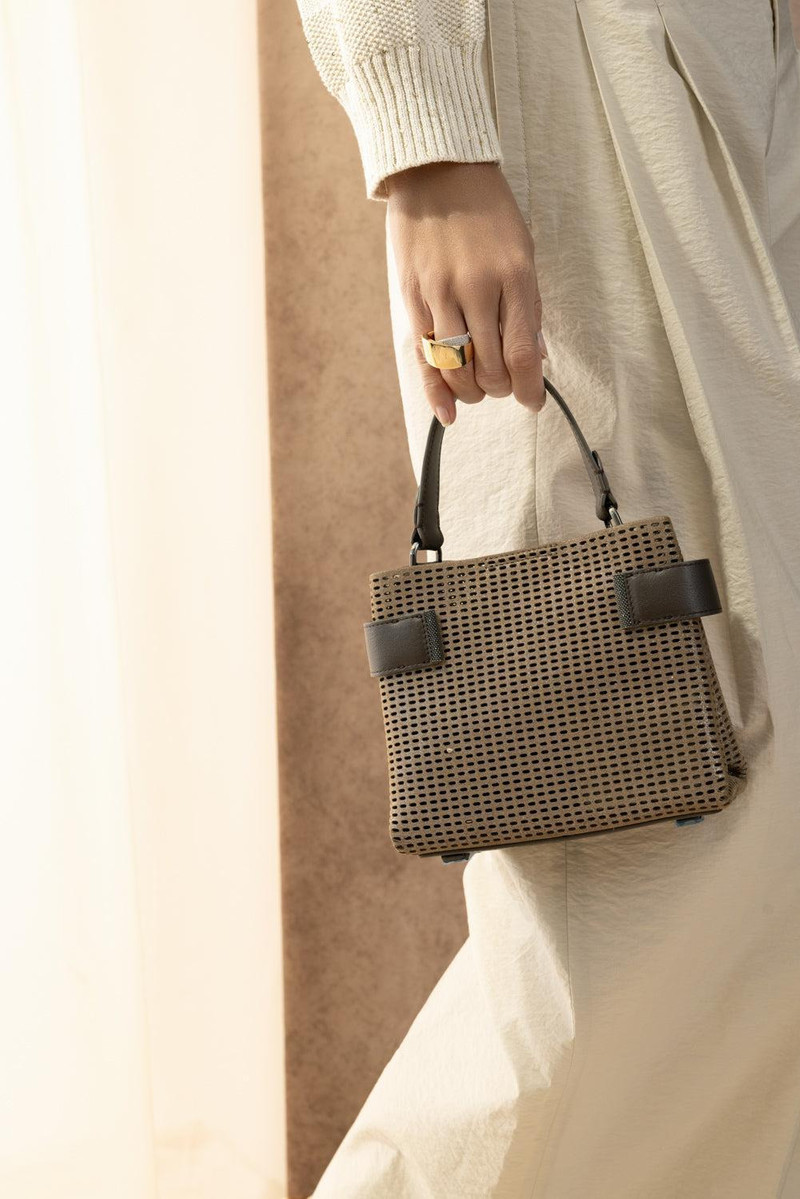 Brunello Cucinelli Mini Drill Tote - Chestnut outlook