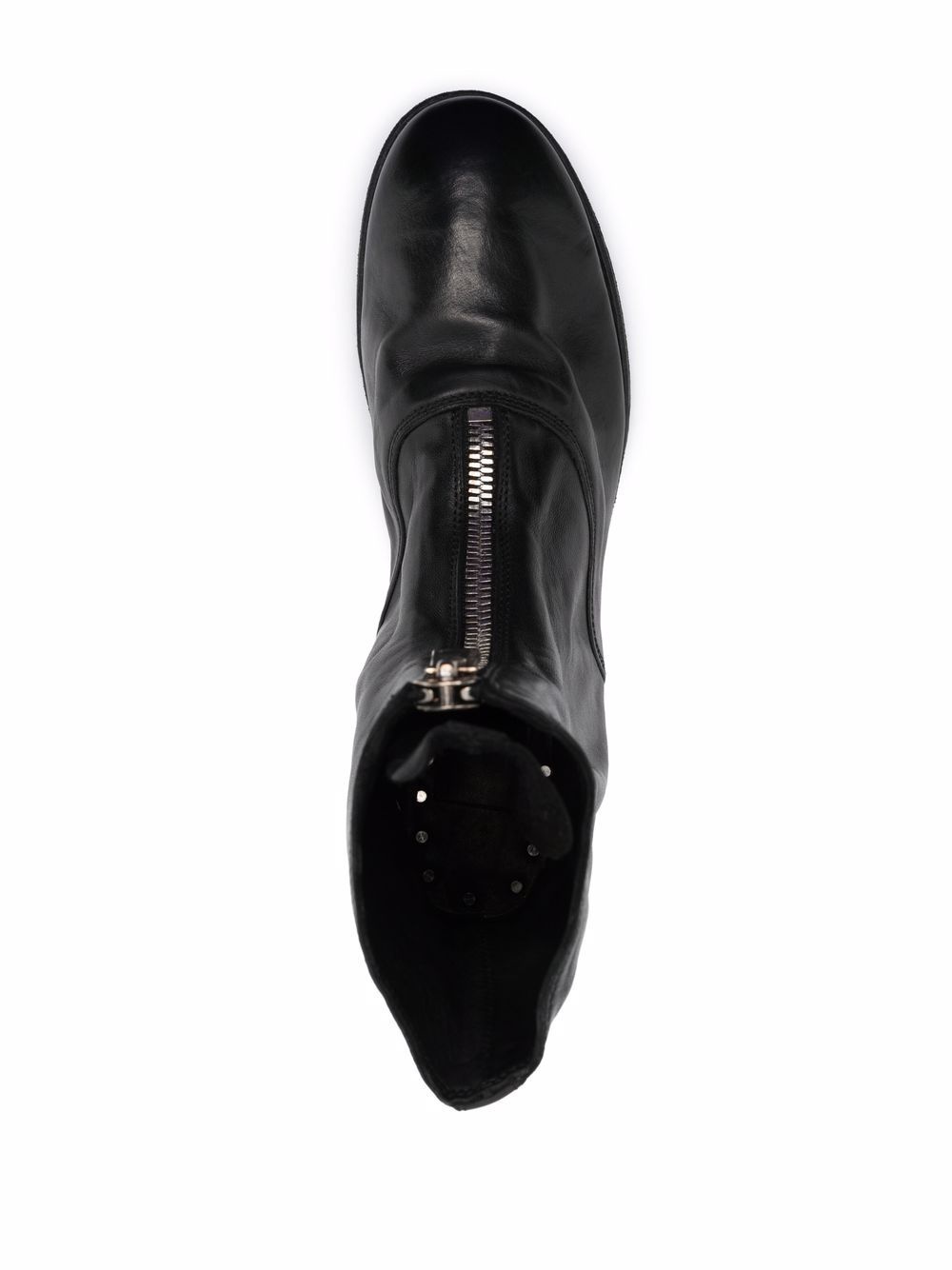 leather zip-front ankle boots - 4
