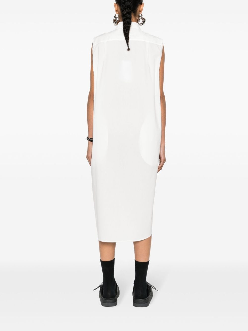 cotton poplin midi dress - 4