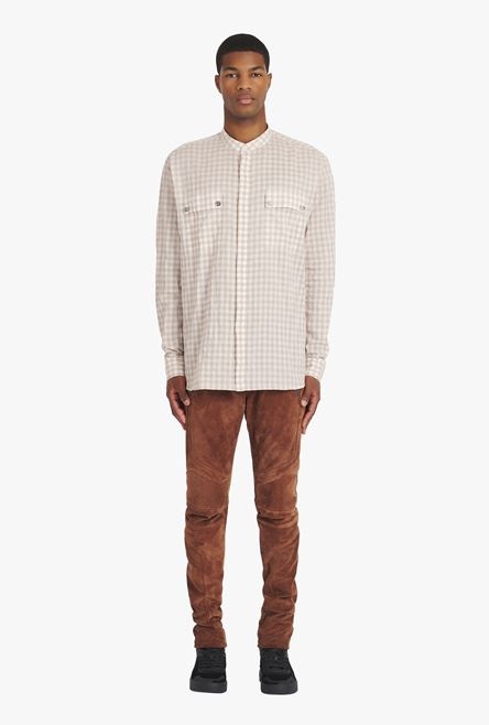 Balmain x Netflix -Sand-colored cotton shirt - 4