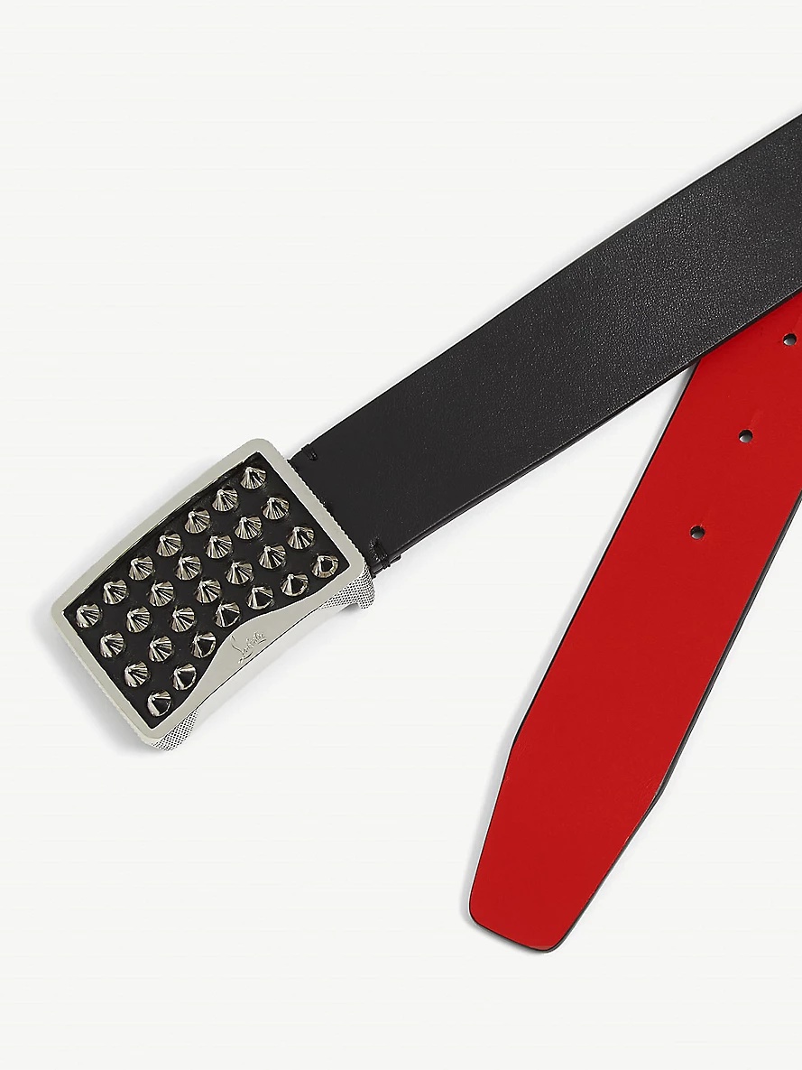 Louis stud embellished-buckle leather belt - 2