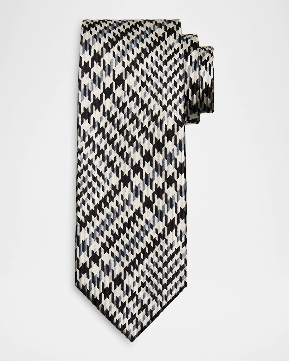 Men's Exploded Prince of Wales Check Silk Tie - 1
