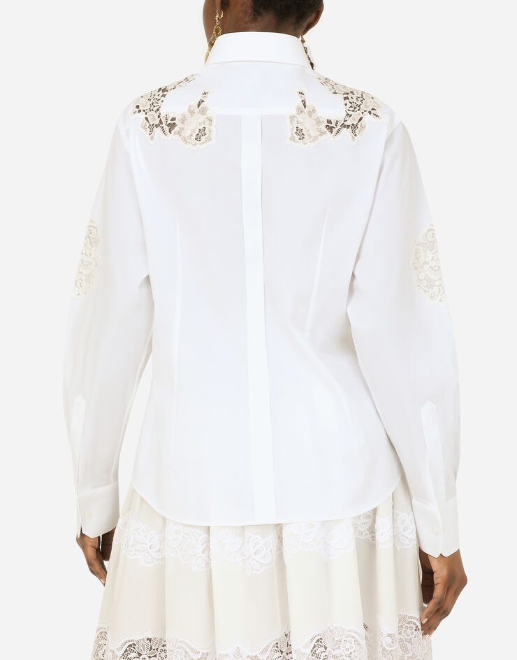 Poplin shirt with lace openwork - 5