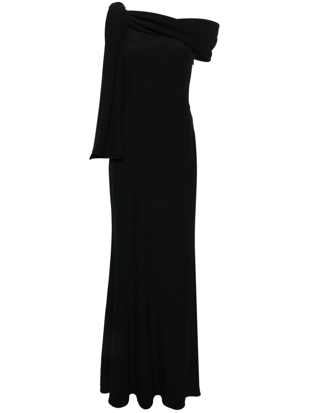 draped off-shoulder gown - 1