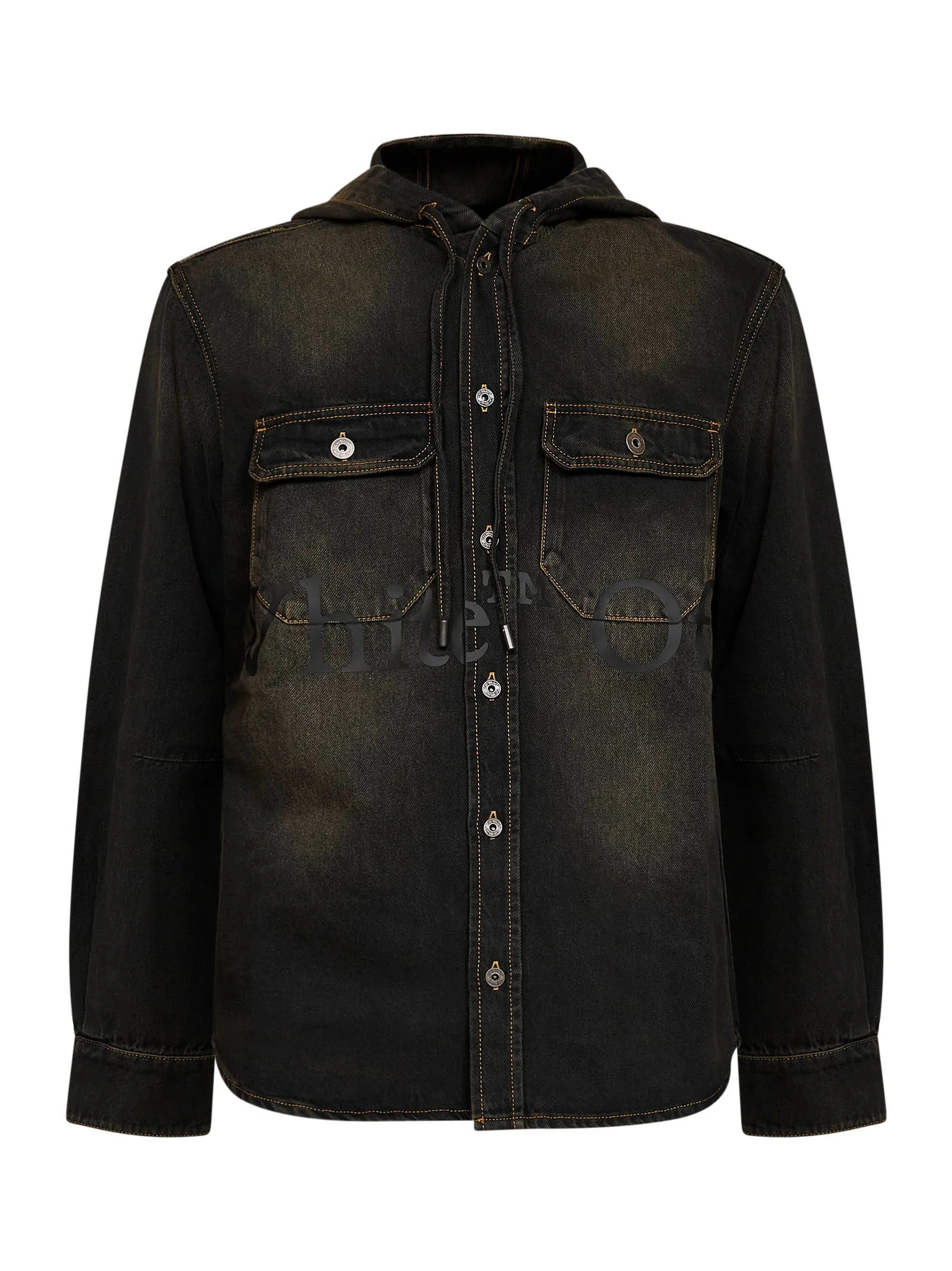 Black Bookish hooded denim jacket - 1