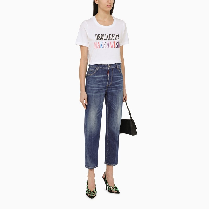 Dsquared2 Navy Blue Washed Denim Jeans Women - 2