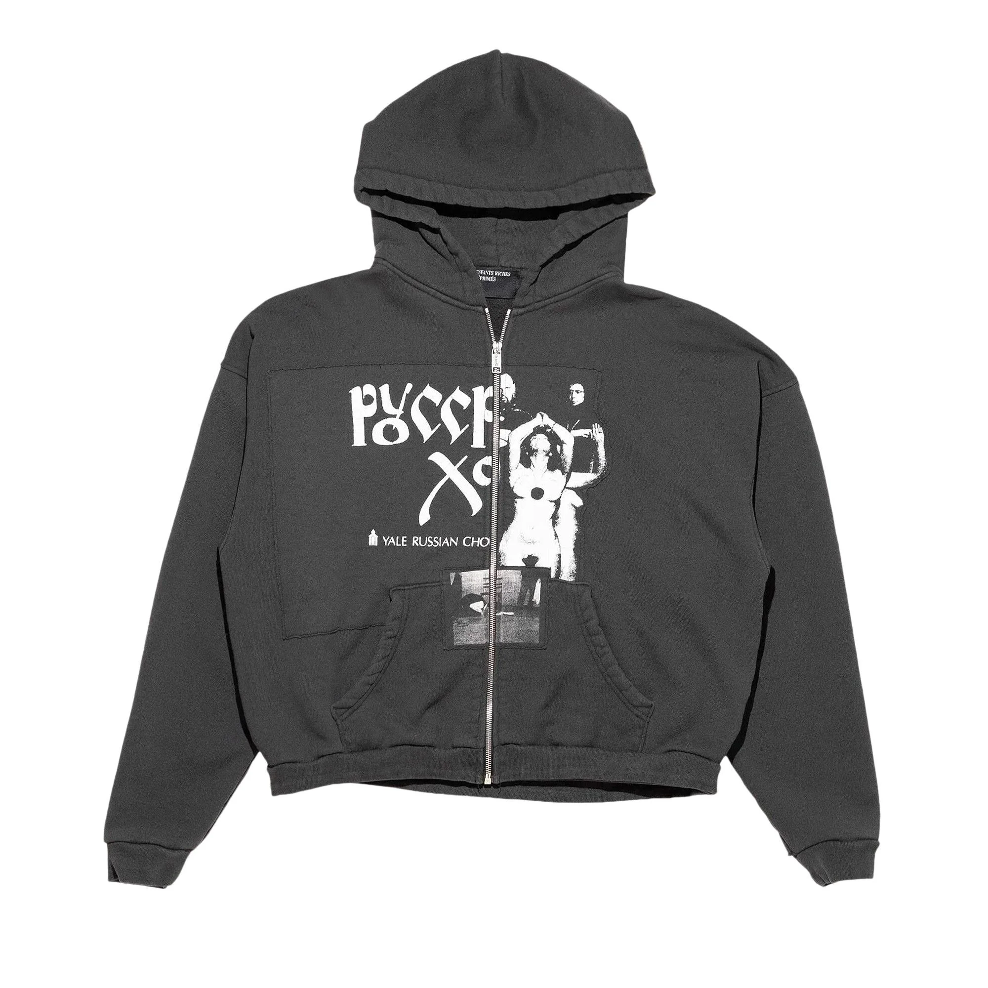 Enfants Riches Déprimés Russian Chorus Zip Hoodie 'Faded Black' - 1