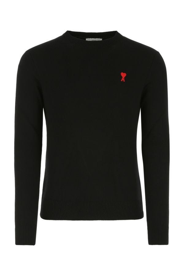 Black wool sweatshirt - 1